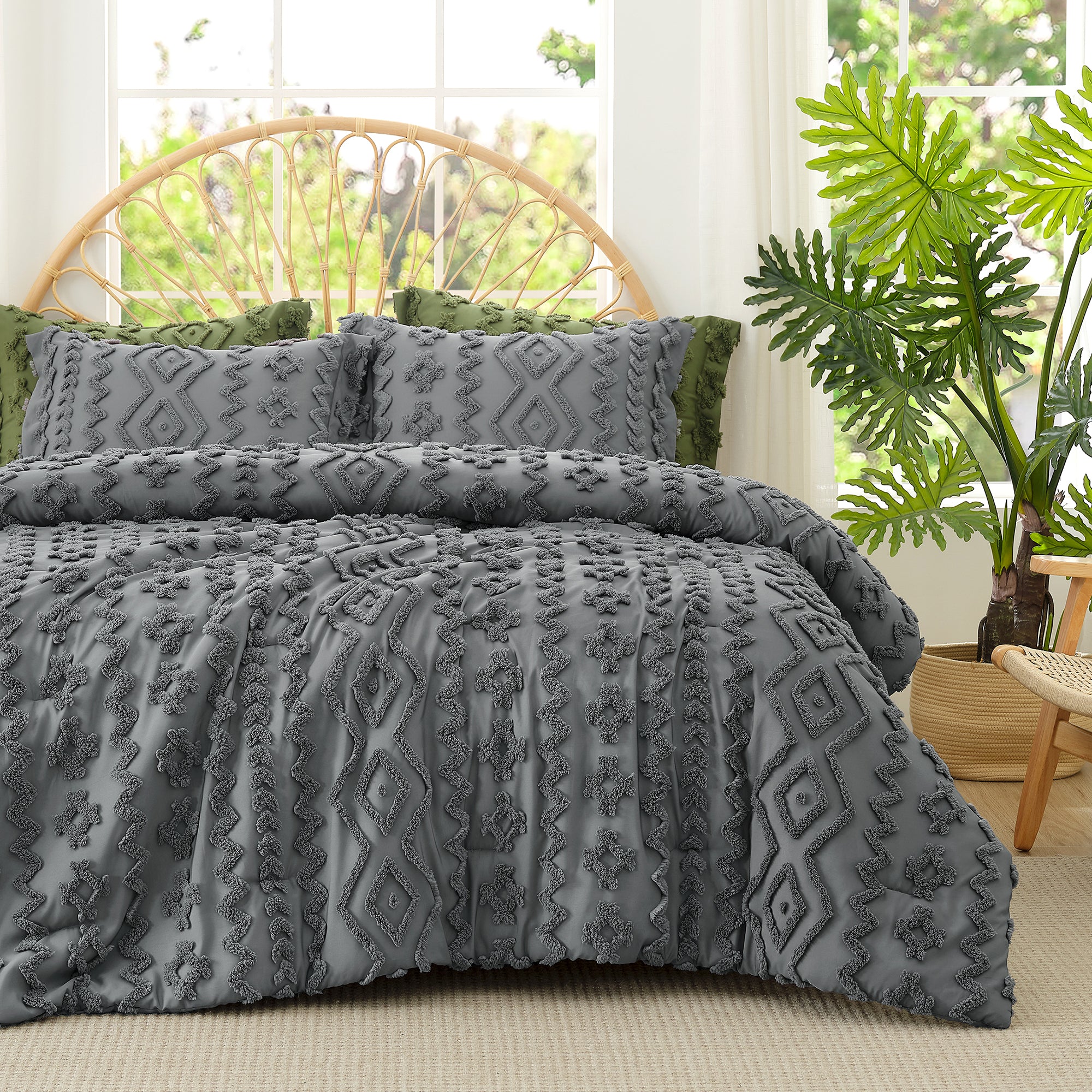 All-Season Faux Tufted Cable Comforter Set