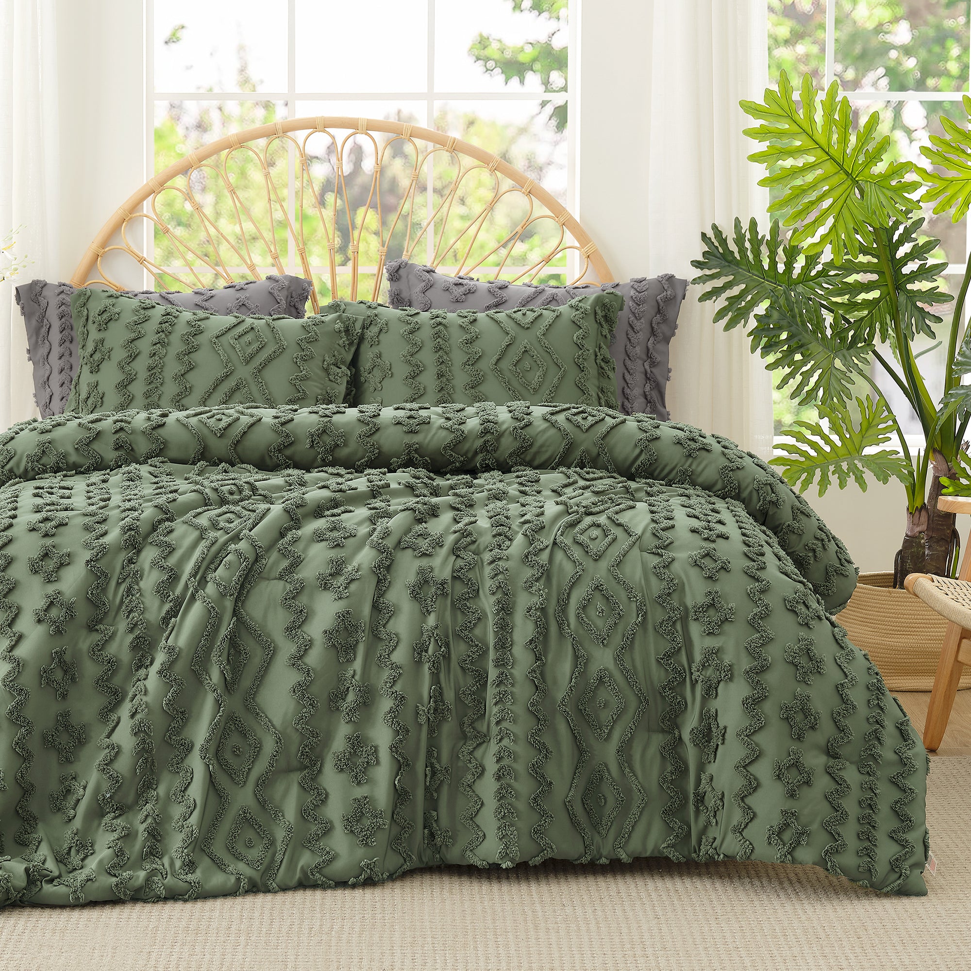 All-Season Faux Tufted Cable Comforter Set