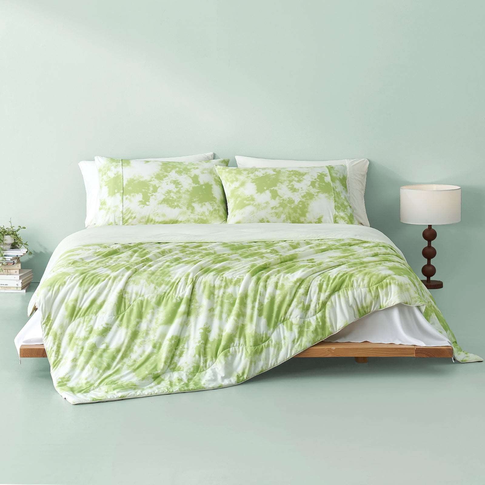 Green Tie-dye Cooling Comforter Set #color_Tie Dye Green