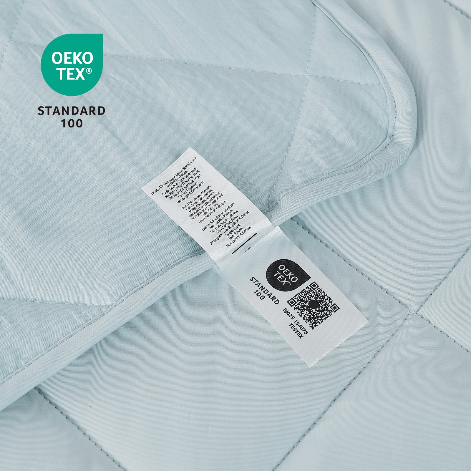 Oeko-Tex certified Chill Weave cooling blanket #Color_Cool Blue
