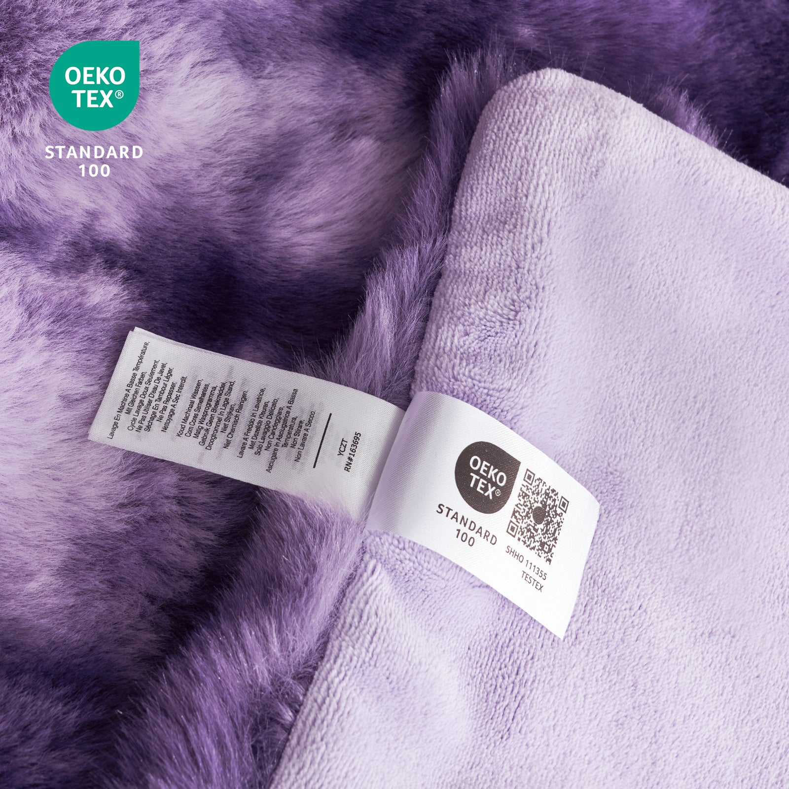 Purple bubble faux fur blanket, OEKO-TEX certified, premium soft blanket for cozy comfort #color_Tie-dye Purple