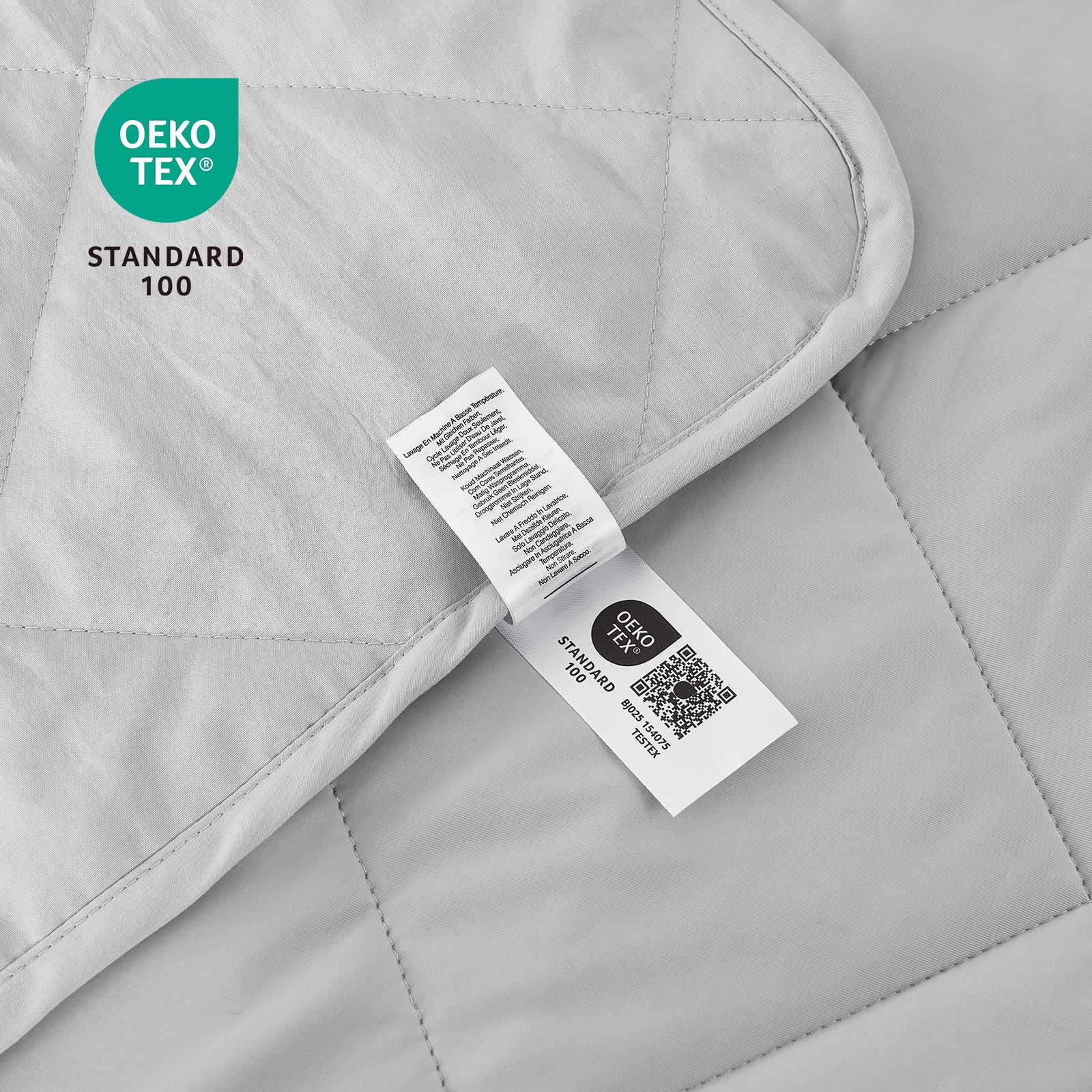 Cooling blanket with Oeko-Tex certification for safe materials #Color_Cool Grey