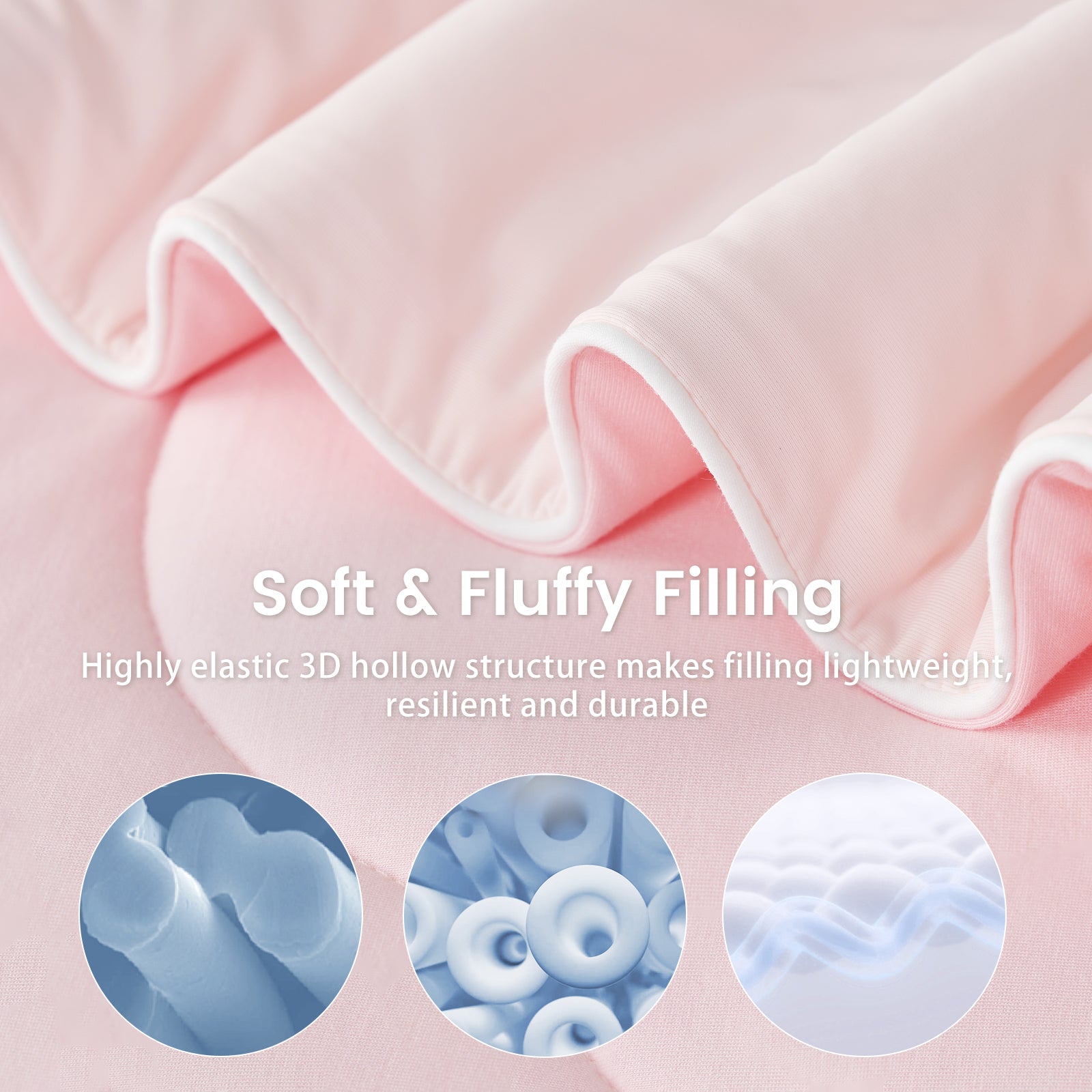 Close up of cooling fabric and soft fluffy filling.#color_Cool Pink