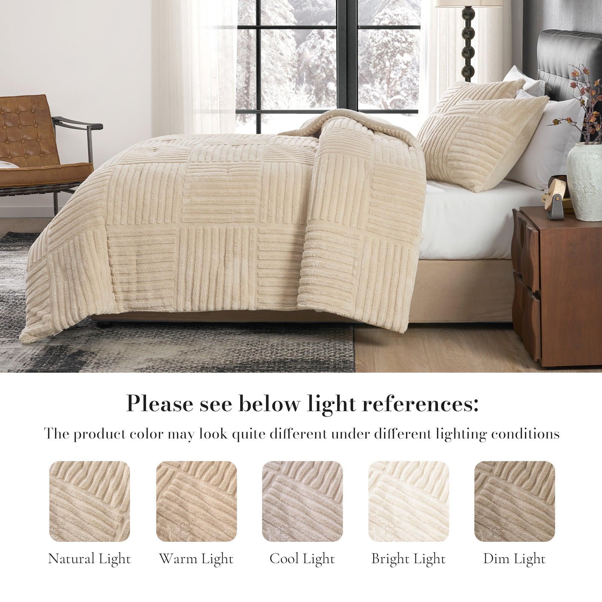 Cozy Bliss X Amélie Home Stripe Jacquard Design Comforter Set