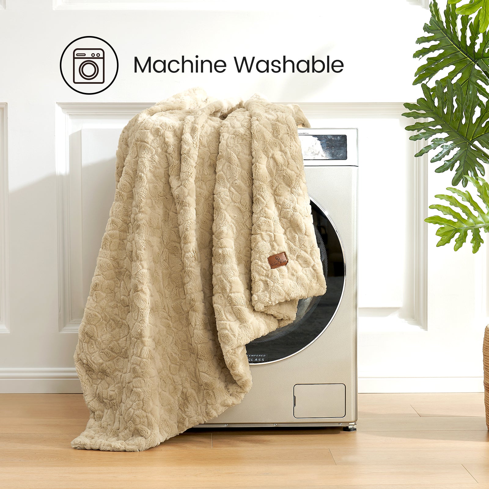 Reversible Wave Textured Faux Fur Throw Blanket