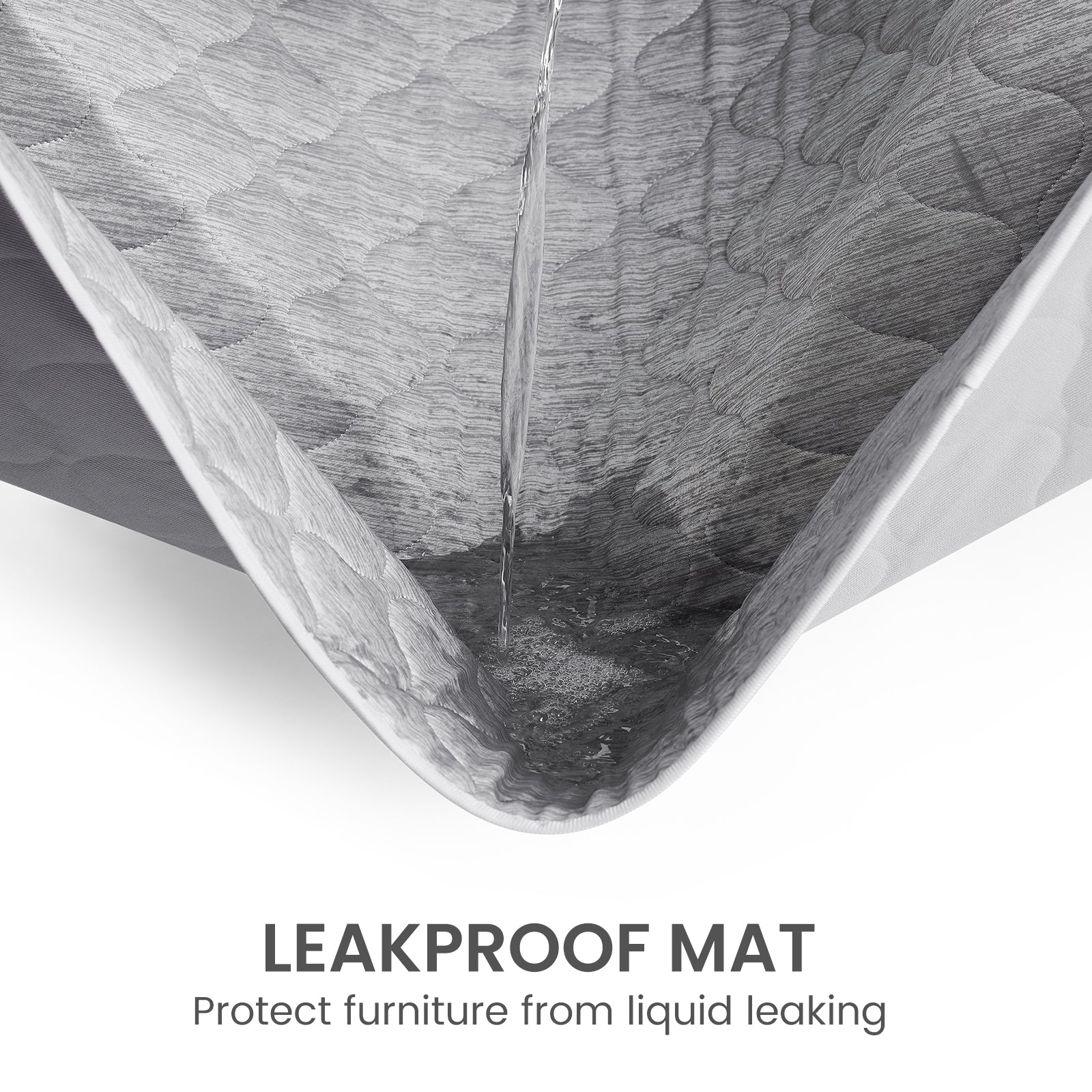 Leakproof cooling pet mat, protecting furniture from liquid leaking.#color_Light Grey