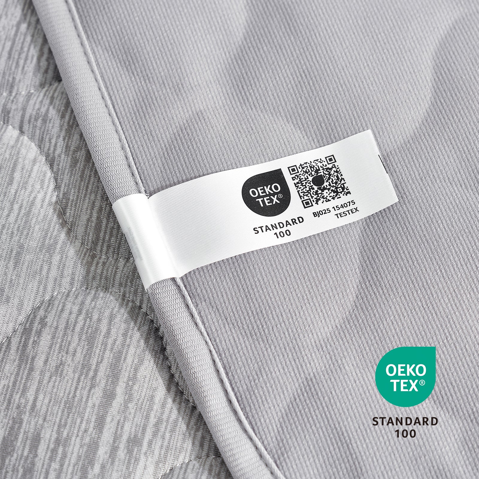 Close up of OEKO-TEX certified fabric, pet friendly and non-toxic textile for dog and cat safe home#color_Light Grey