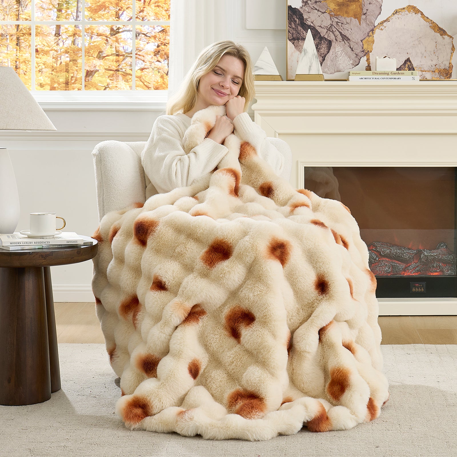 Burrito Faux Fur Throw Blanket 60 Inches