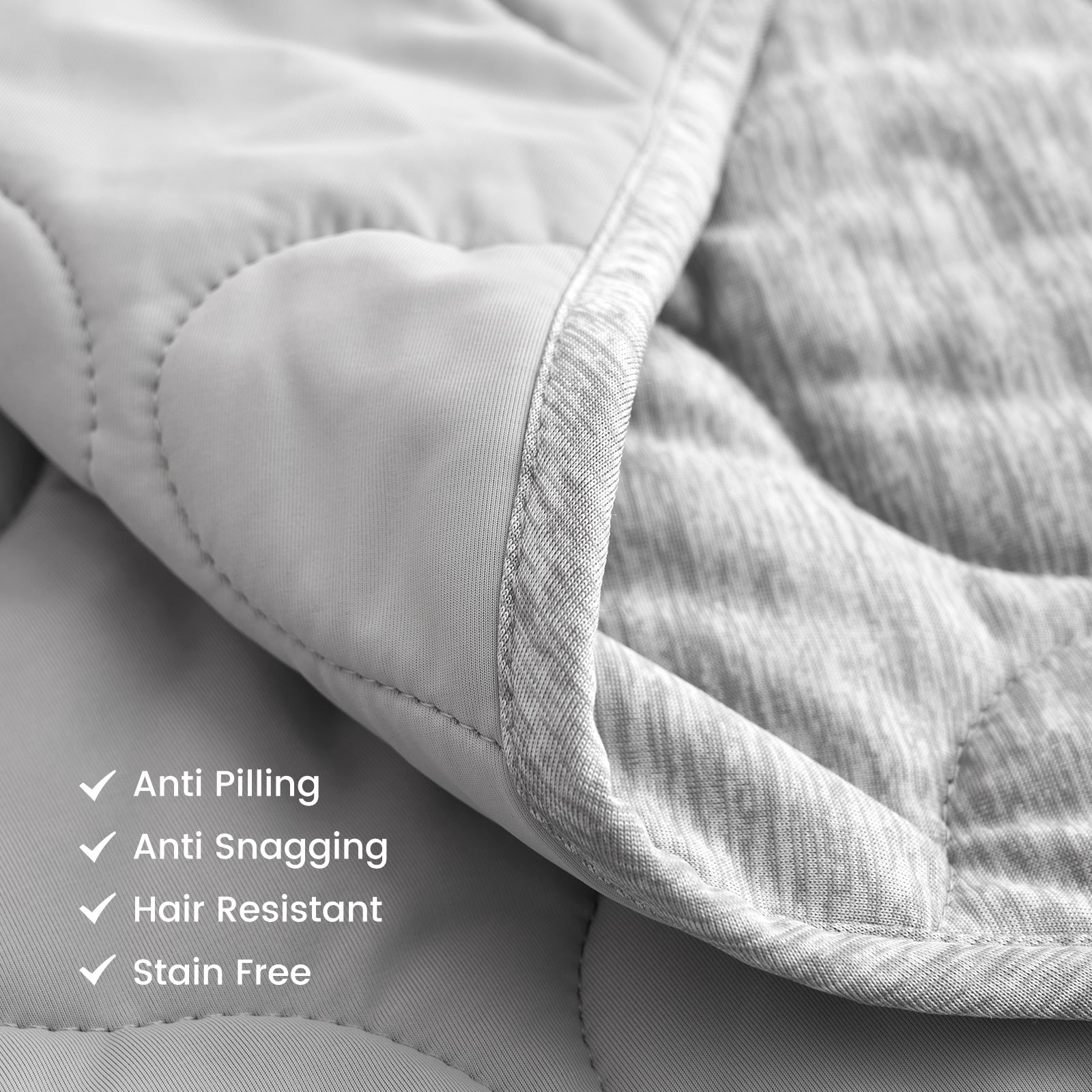 Gray cooling blanket with anti-pilling, anti-snagging, hair-resistant, and stain-free features #color_Silver Grey