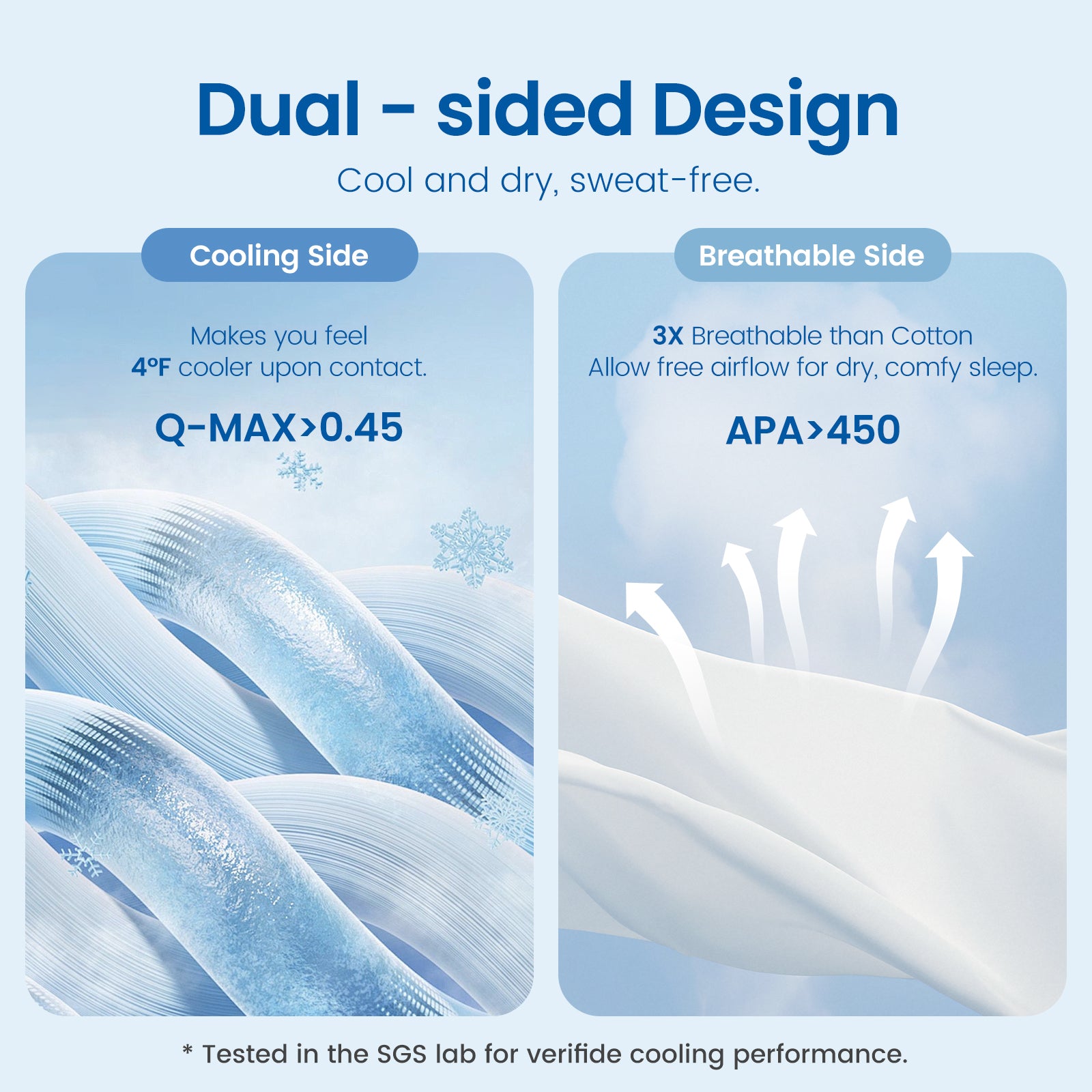 Double-sided Cooling Comforter with cooling and breathable design for a dry and comfy sleep #Color_Lavender Purple