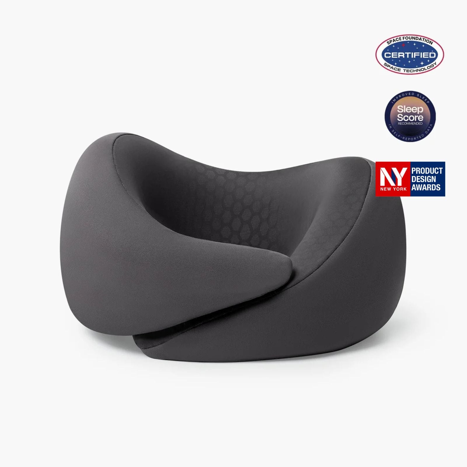 Outlast® Cooling Travel Pillow for better rest on the go, cool and more supportive.#color_Charcoal Grey