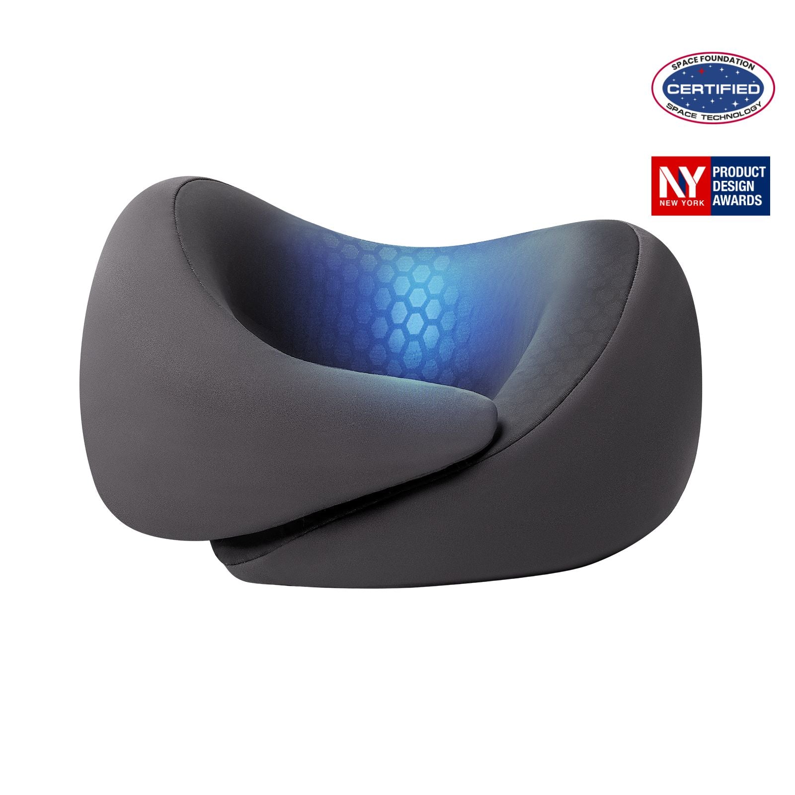 Outlast® Cooling Travel Pillow for better rest on the go, cool and more supportive.#color_Charcoal Grey