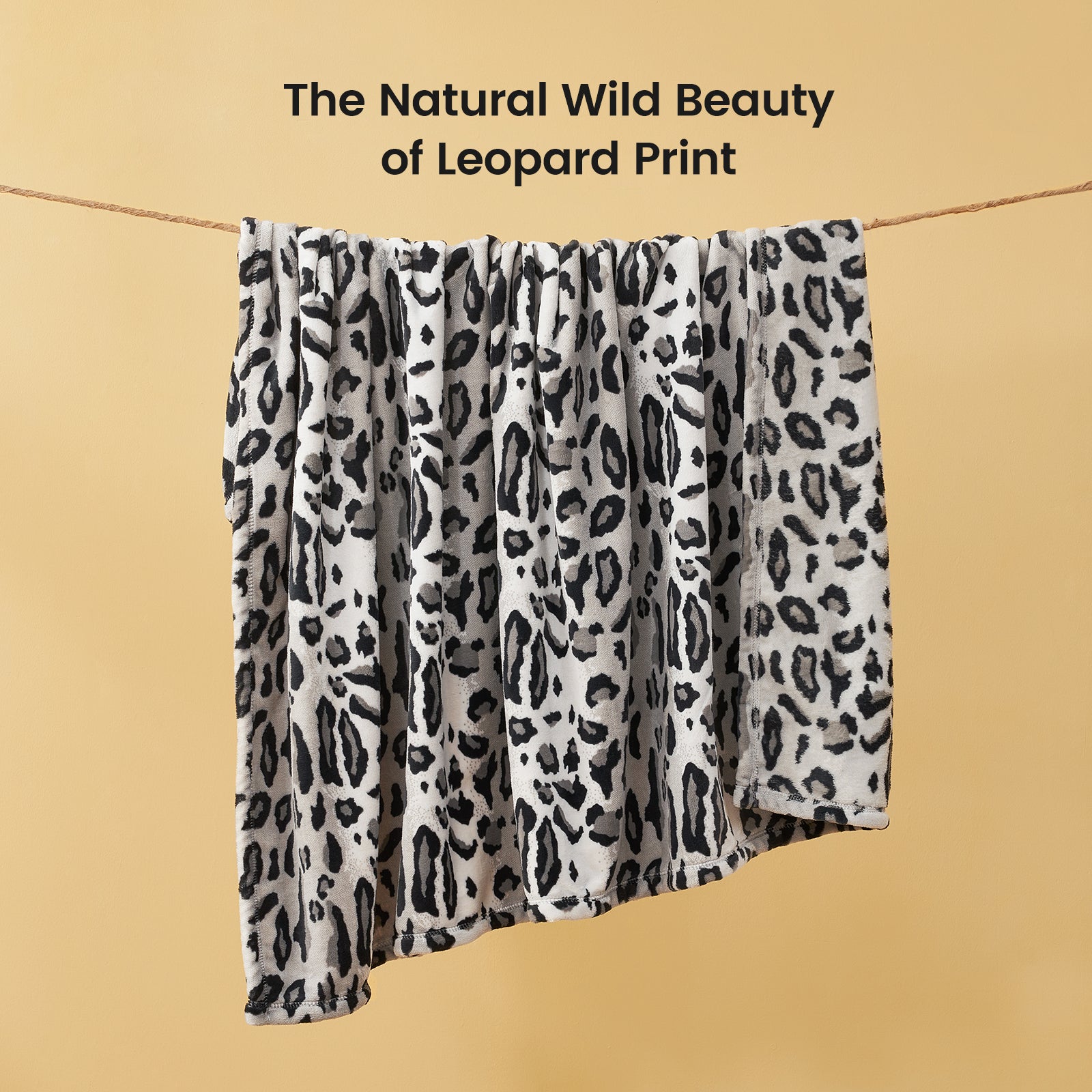 Leopard print blanket, premium soft cozy bedding, modern home decor #color_Silvery Leopard