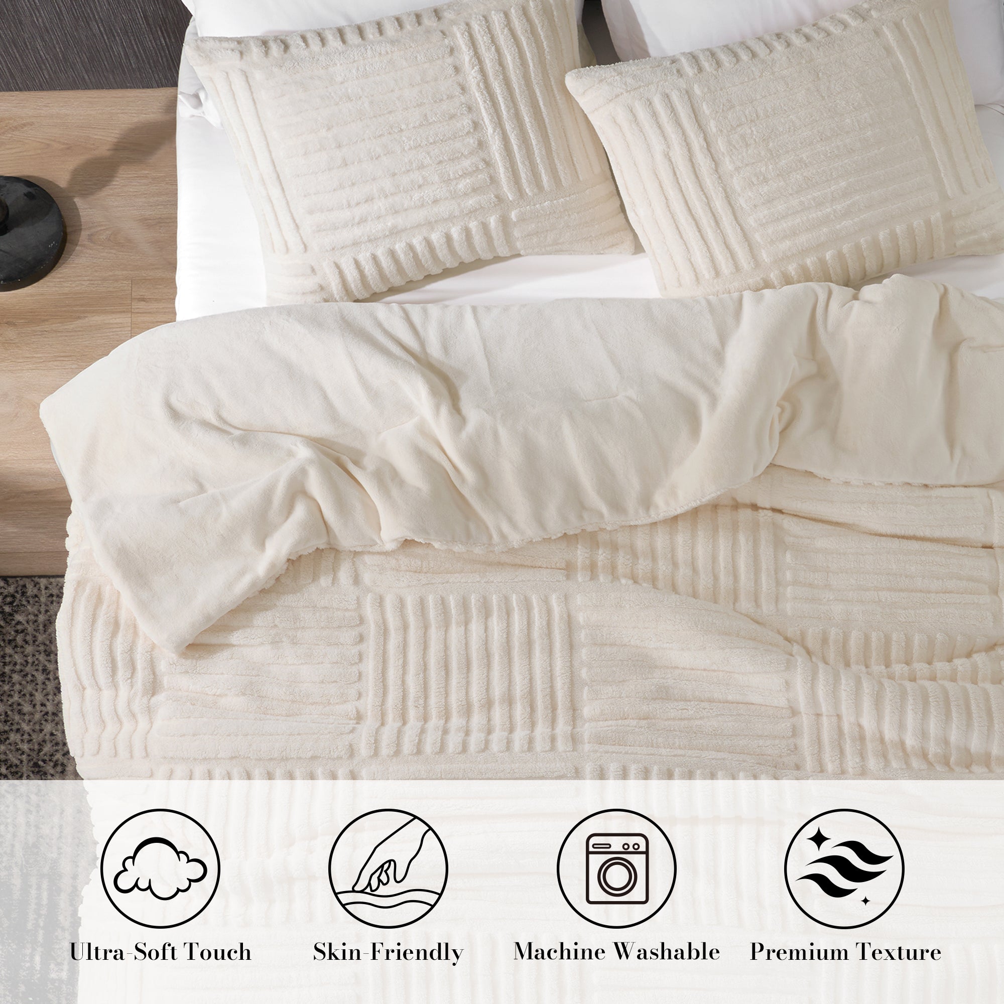 Cozy Bliss X Amélie Home Stripe Jacquard Design Comforter Set