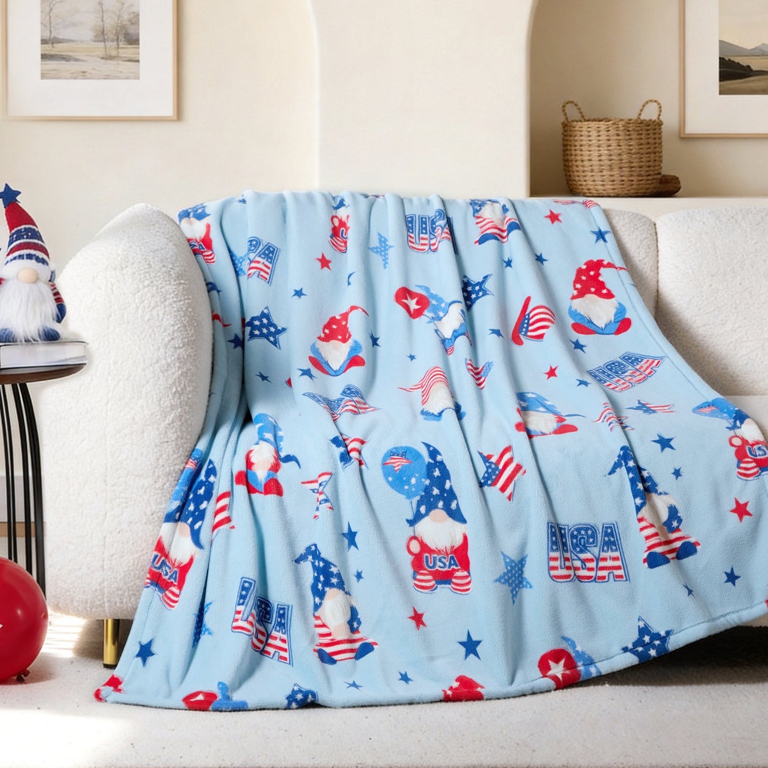 Cozy Bliss Milky Plush Throw Blanket front view #color_Blue