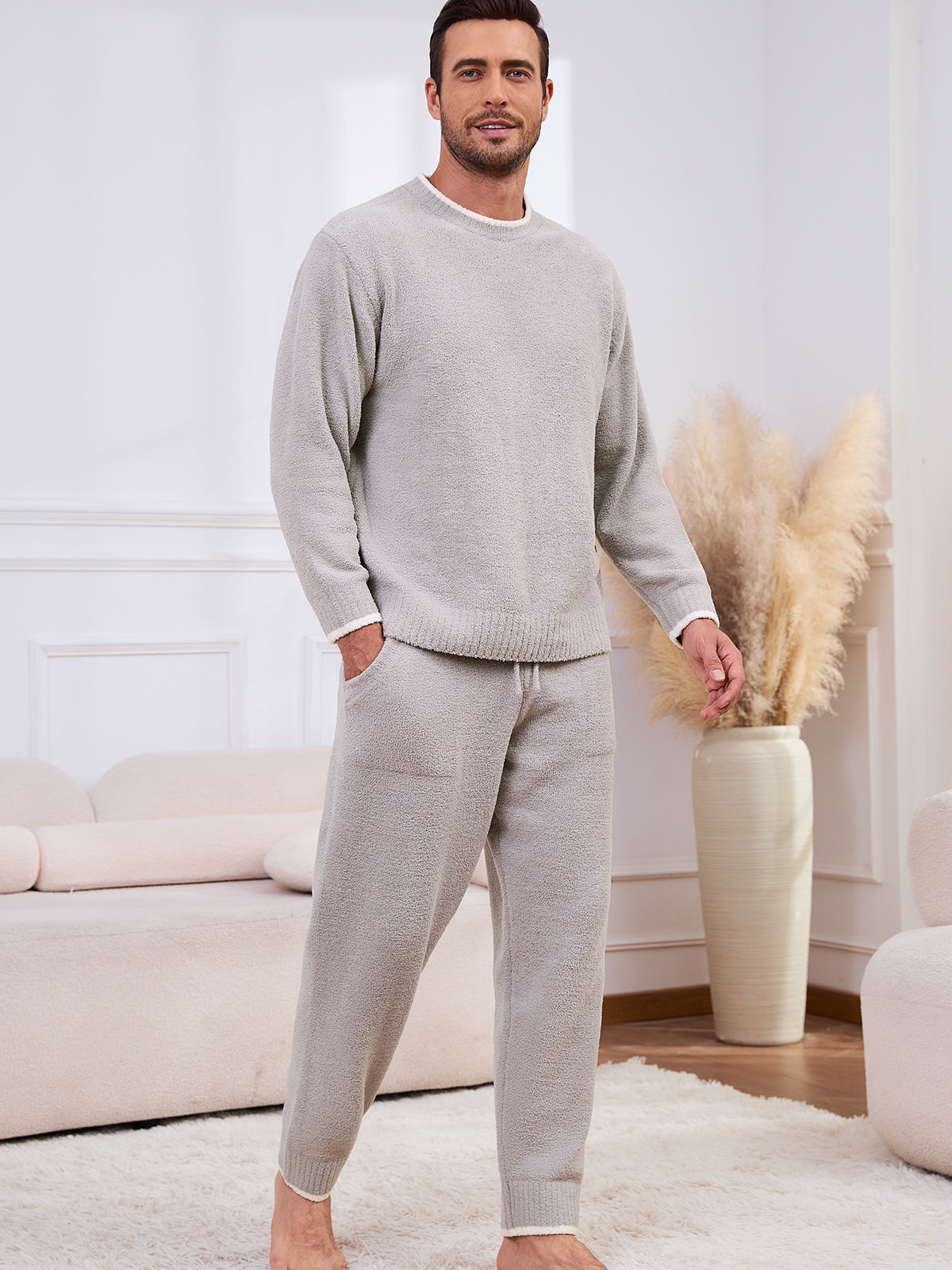 CozyBliss x SS Men Crewneck Knit Loungewear Set