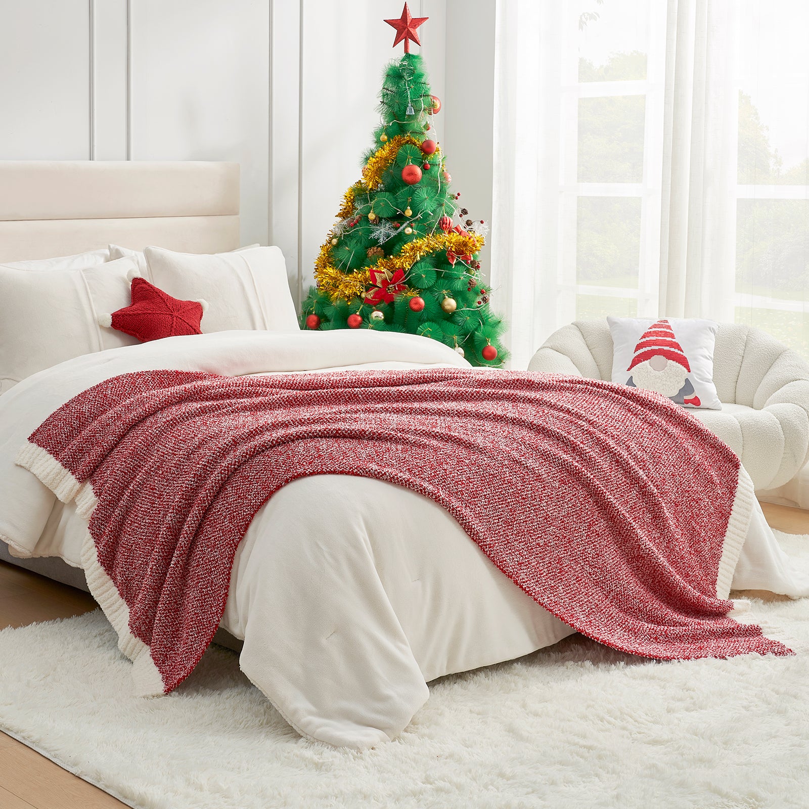 Cozy Bliss x SS Heather Feather Yarn Throw Blanket