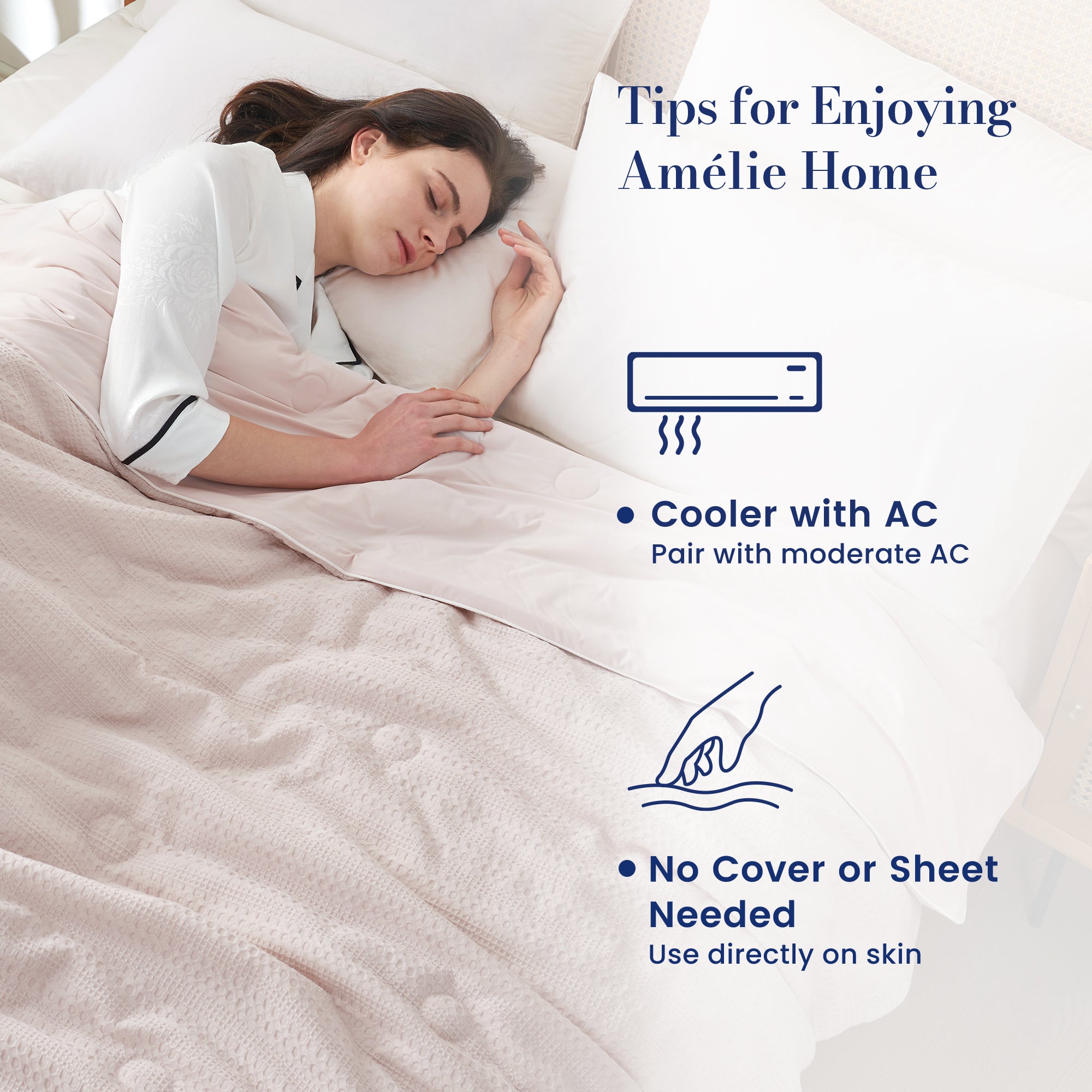 Tips for using Sorona® Natural Fiber Waffle Cooling Comforter.#color_Beige
