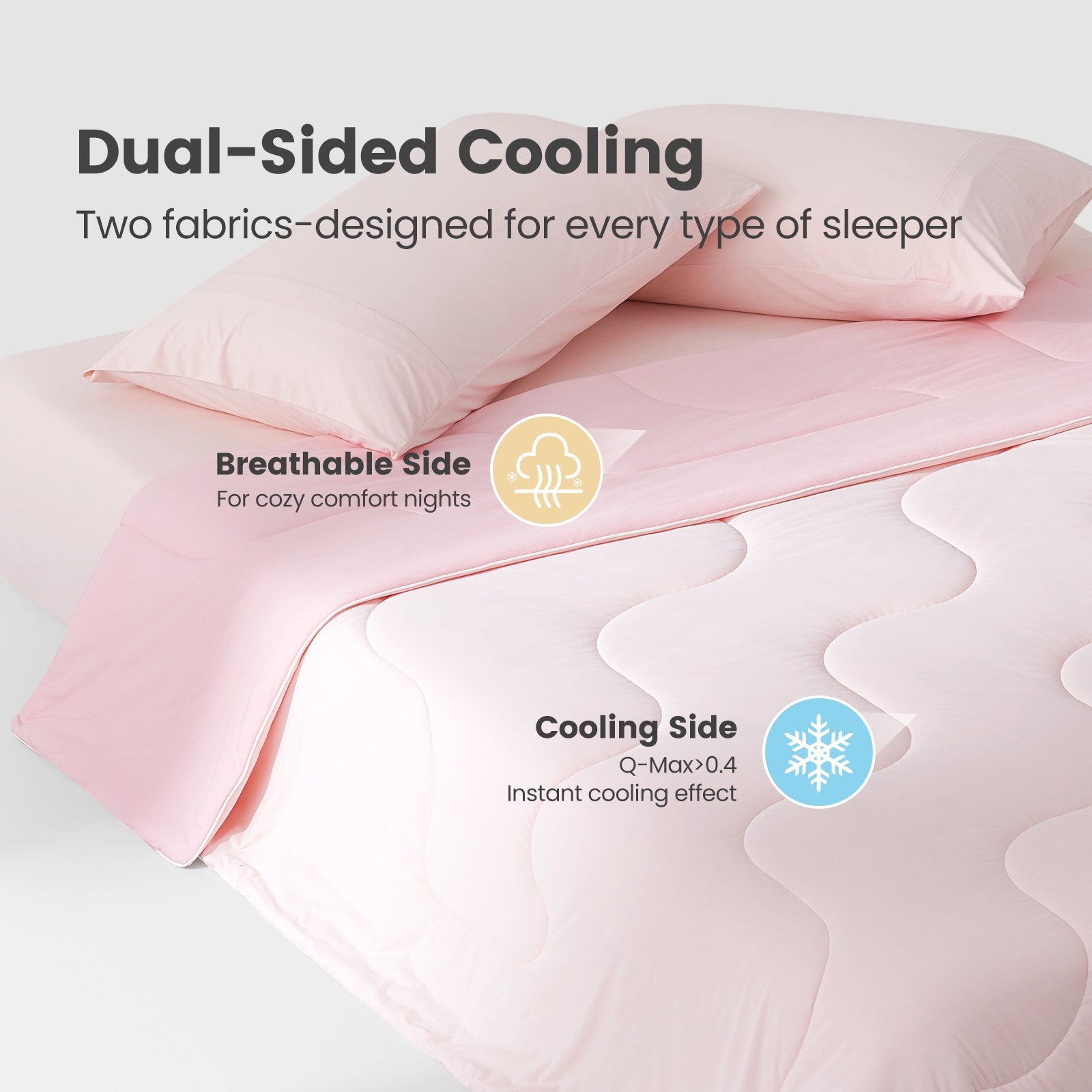 Cooling comforter double-side reversible design
#color_Cool Pink