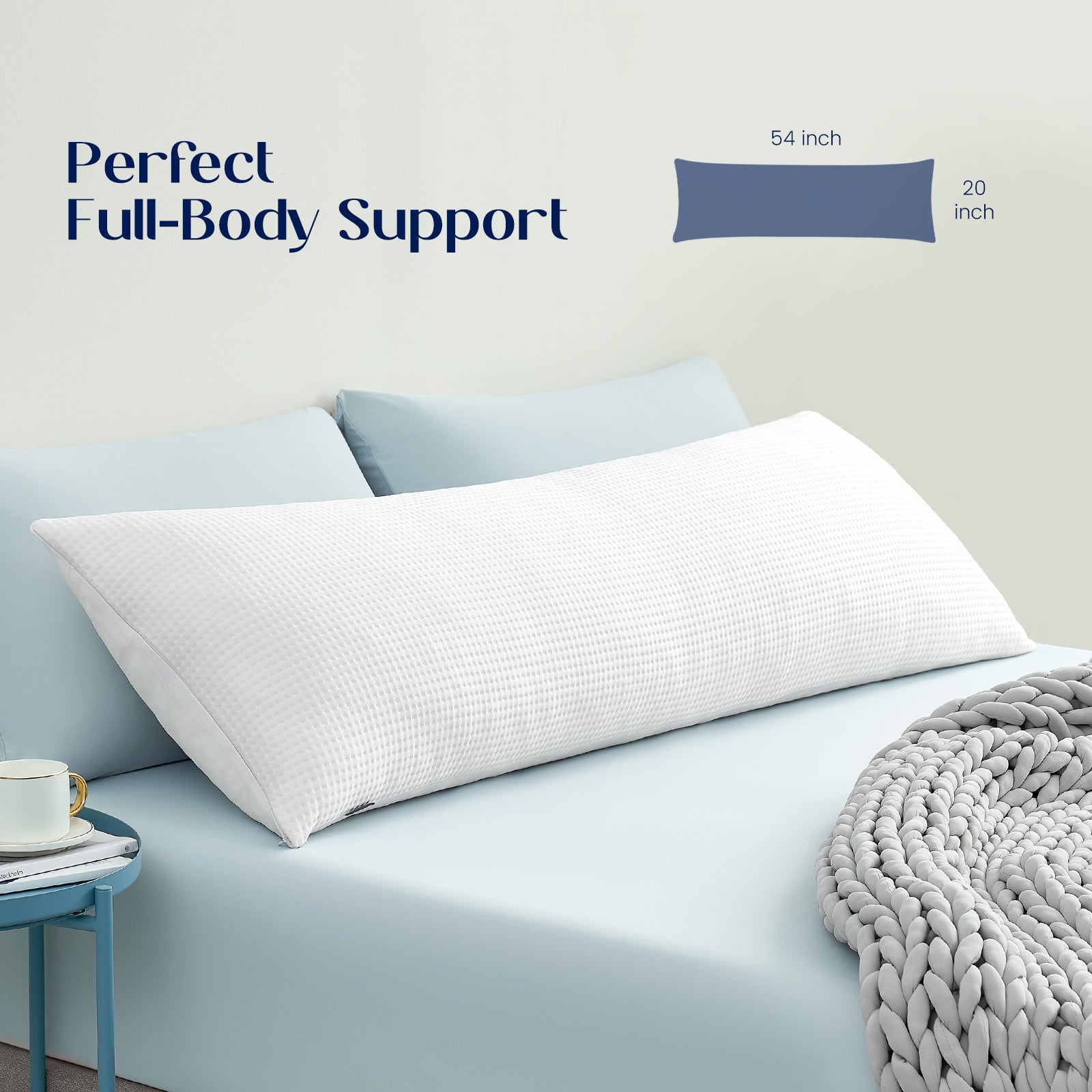 Size display of cooling body pillow.#color_White