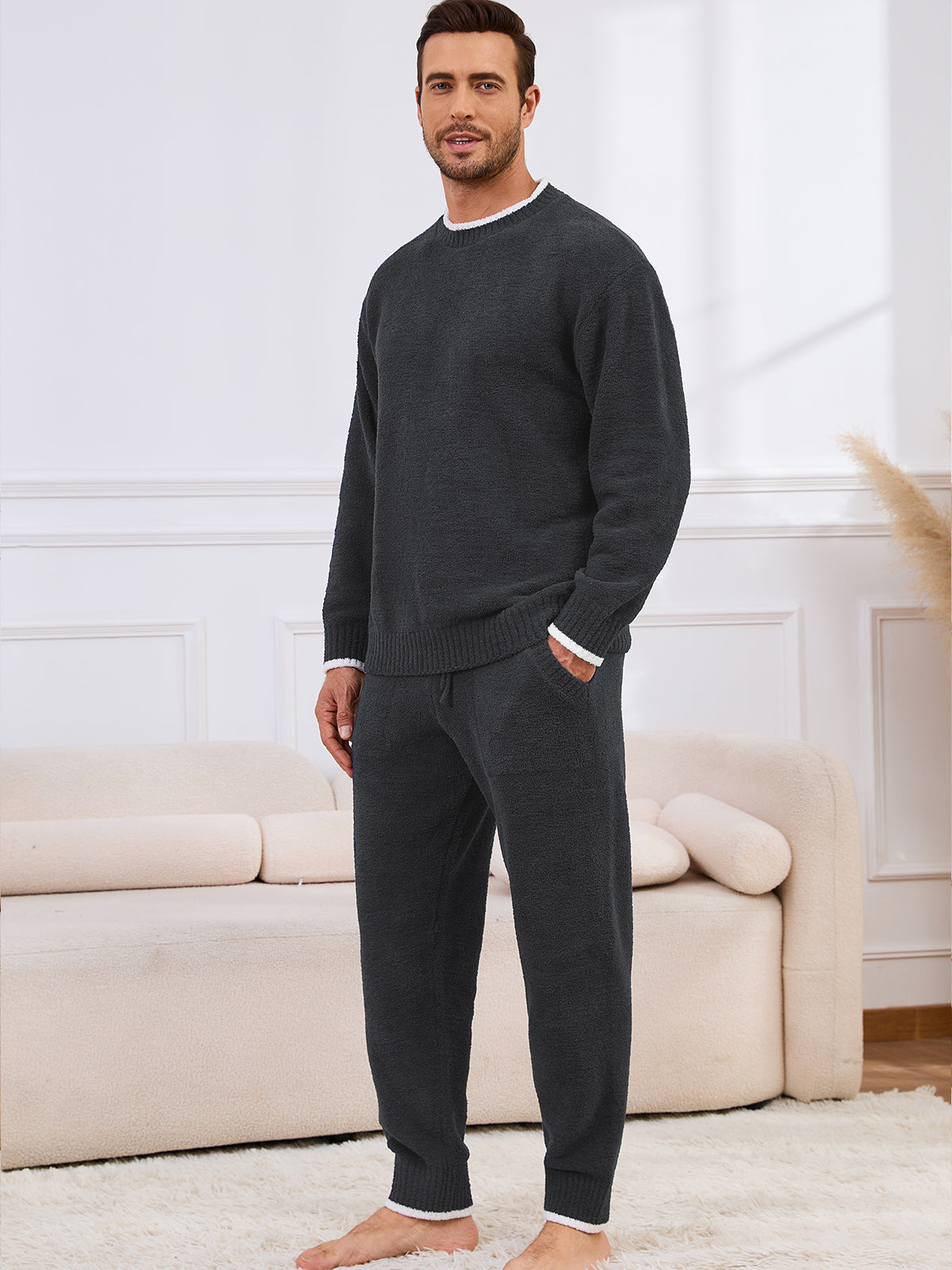 CozyBliss x SS Men Crewneck Knit Loungewear Set
