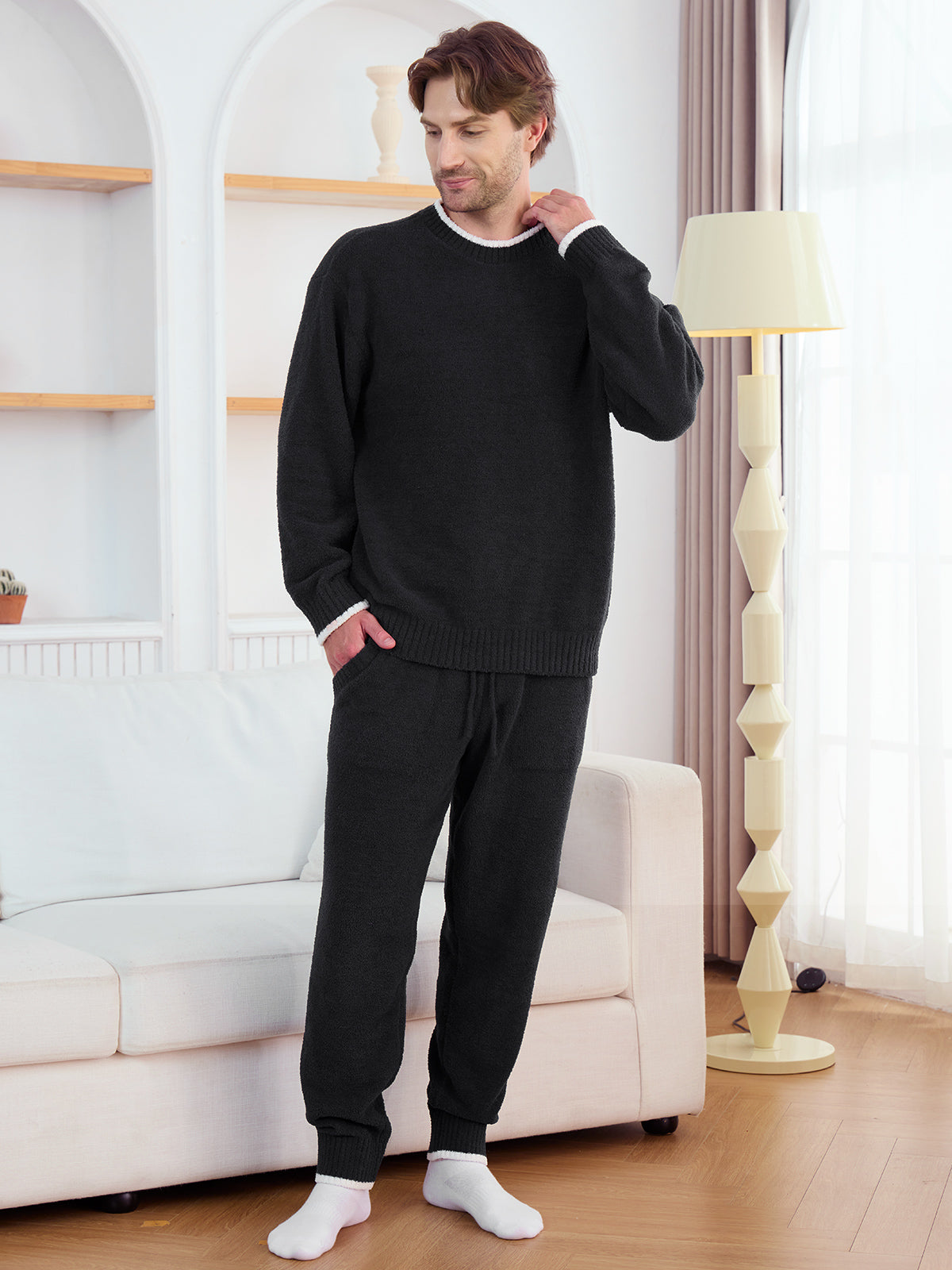 CozyBliss x SS Men Crewneck Knit Loungewear Set