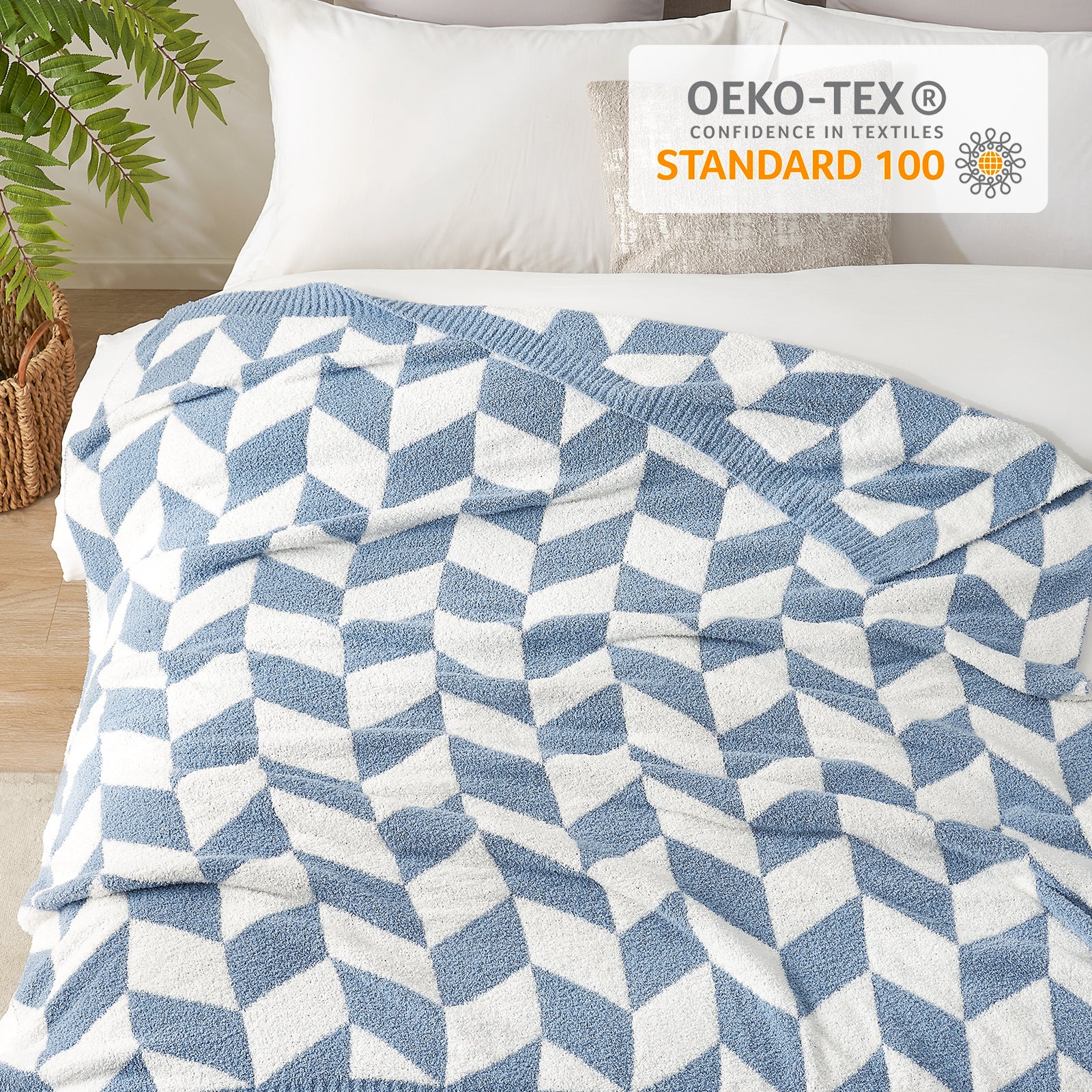 Chevron Feather Yarn Throw Blanket