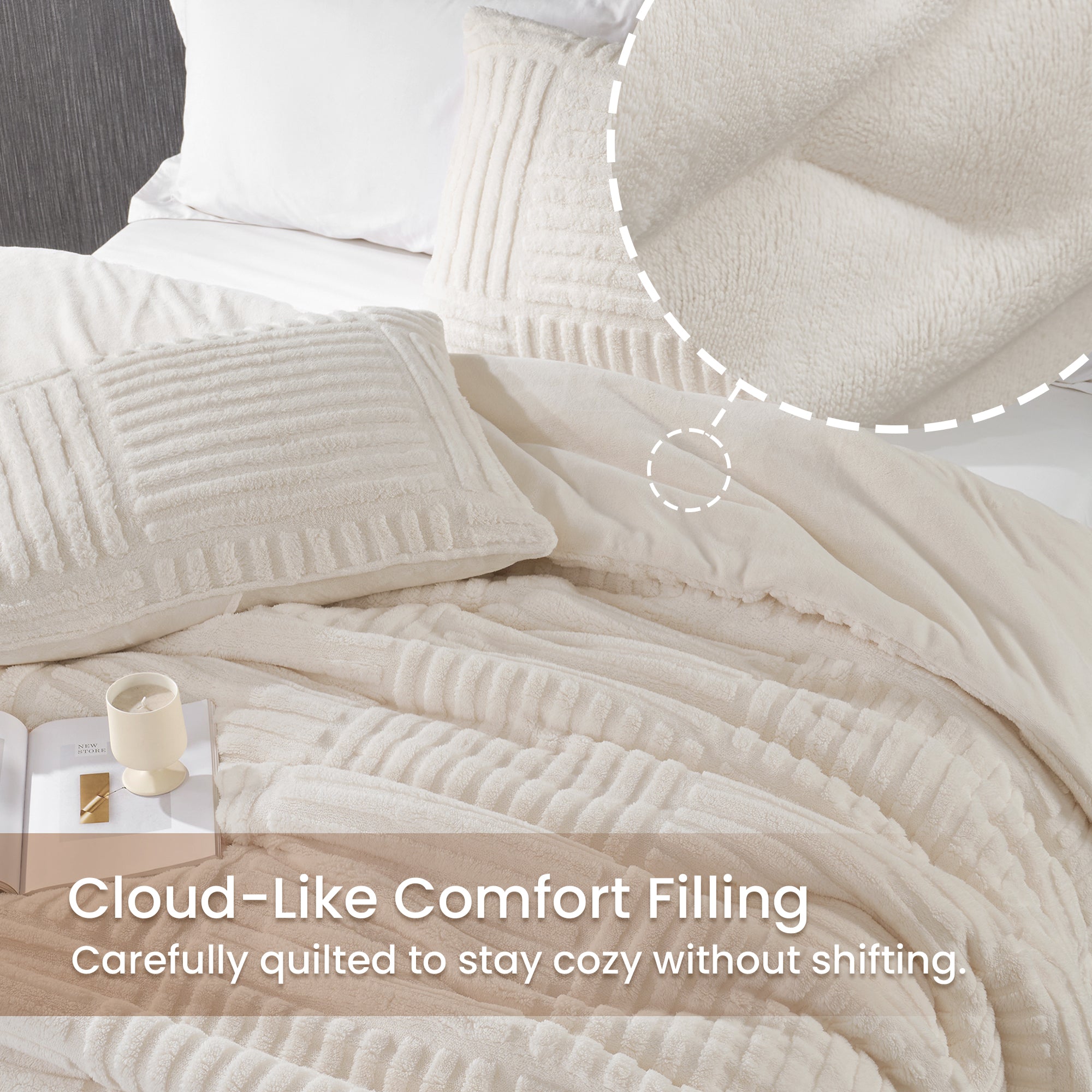 Cozy Bliss X Amélie Home Stripe Jacquard Design Comforter Set