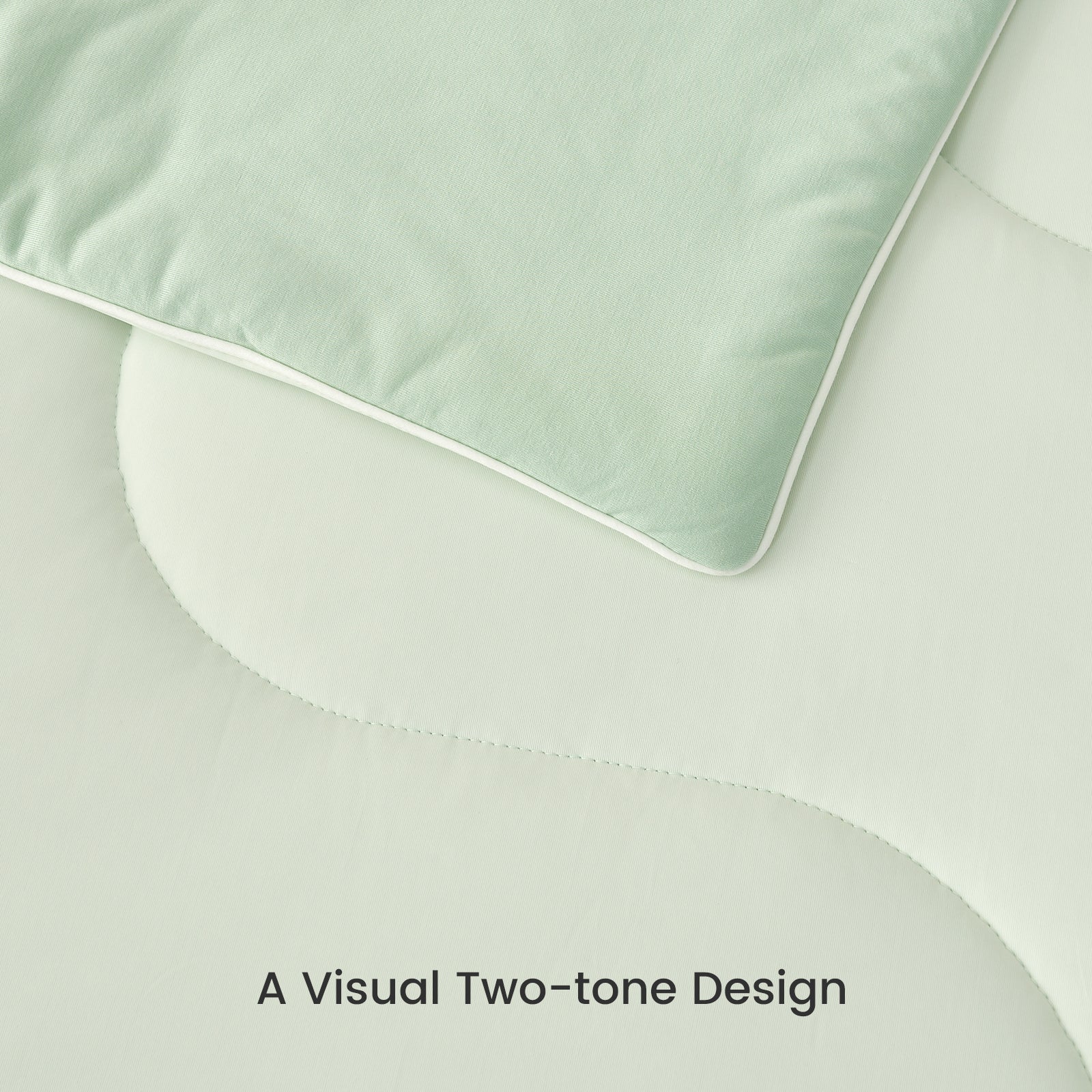 Cozy Bliss mint green cooling comforter, two-tone design for cooling comfort #color_Mint Green