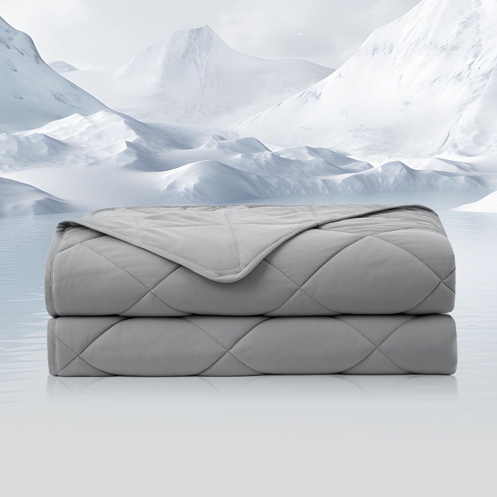 Gray cooling blanket, soft and breathable, perfect for hot sleepers and year-round comfort. #Color_Dark Grey