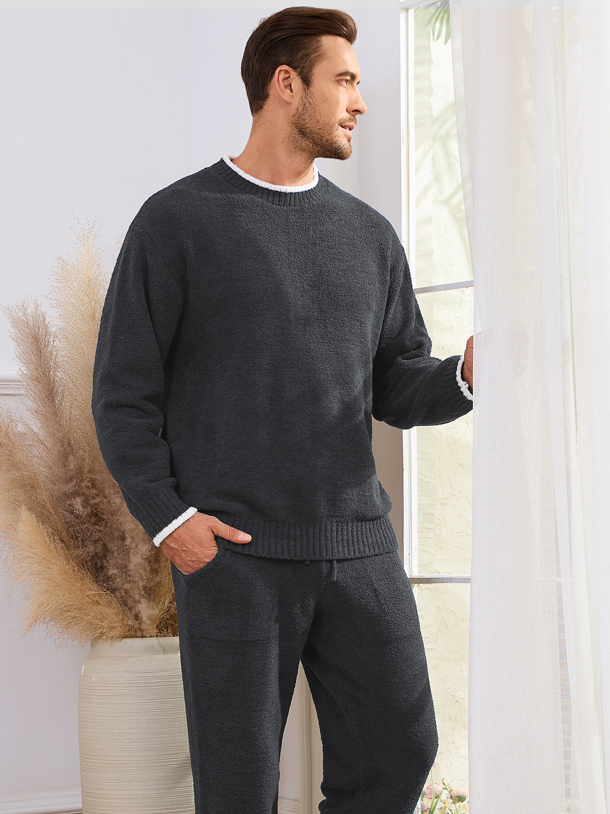 CozyBliss x SS Men Crewneck Knit Loungewear Set