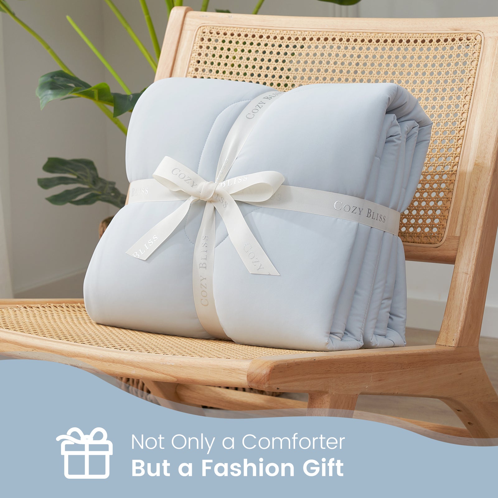 Cozy Bliss Cooling Comforter, Fashion Gift #color_Cool Blue