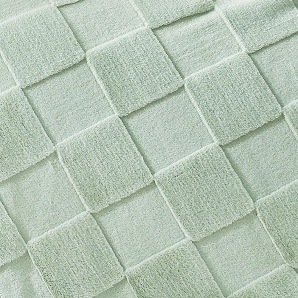 Checkerboard Faux Fur Throw Blanket