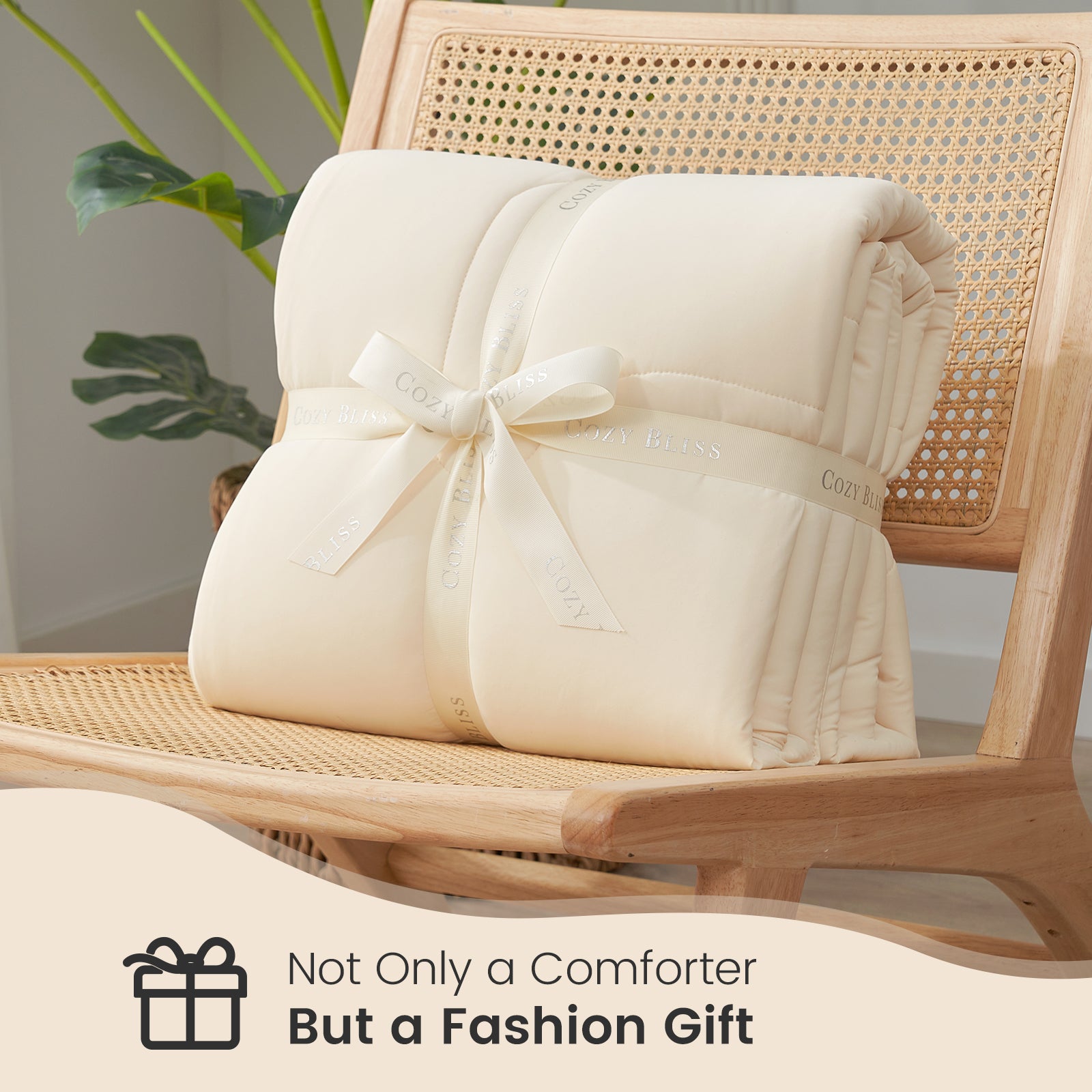 Cozy Bliss cooling comforter, fashion gift #color_Ivory