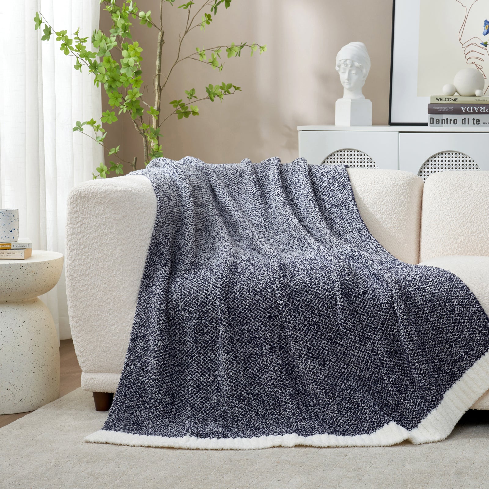 Cozy Bliss x SS Heather Feather Yarn Throw Blanket