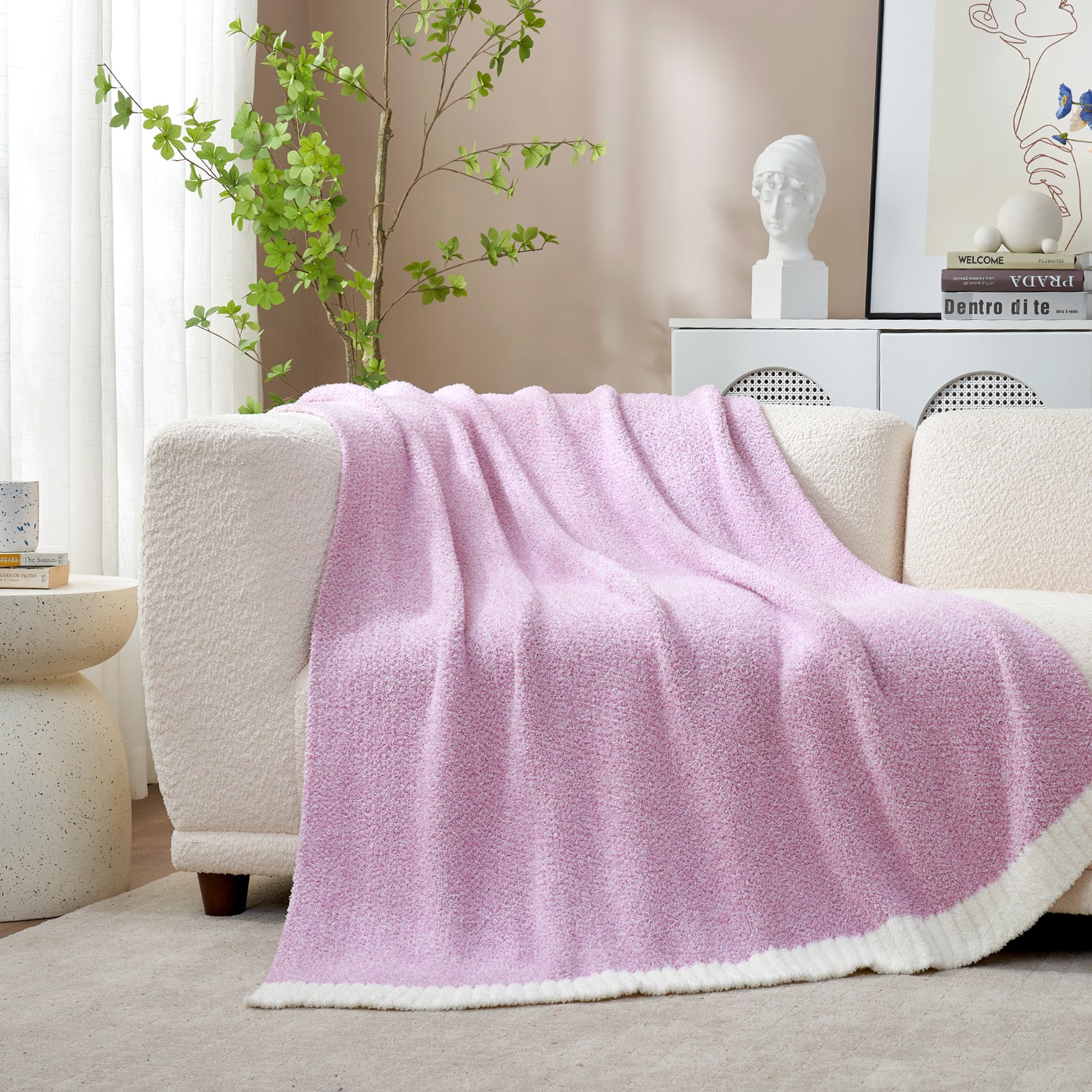 Cozy Bliss x SS Heather Feather Yarn Throw Blanket