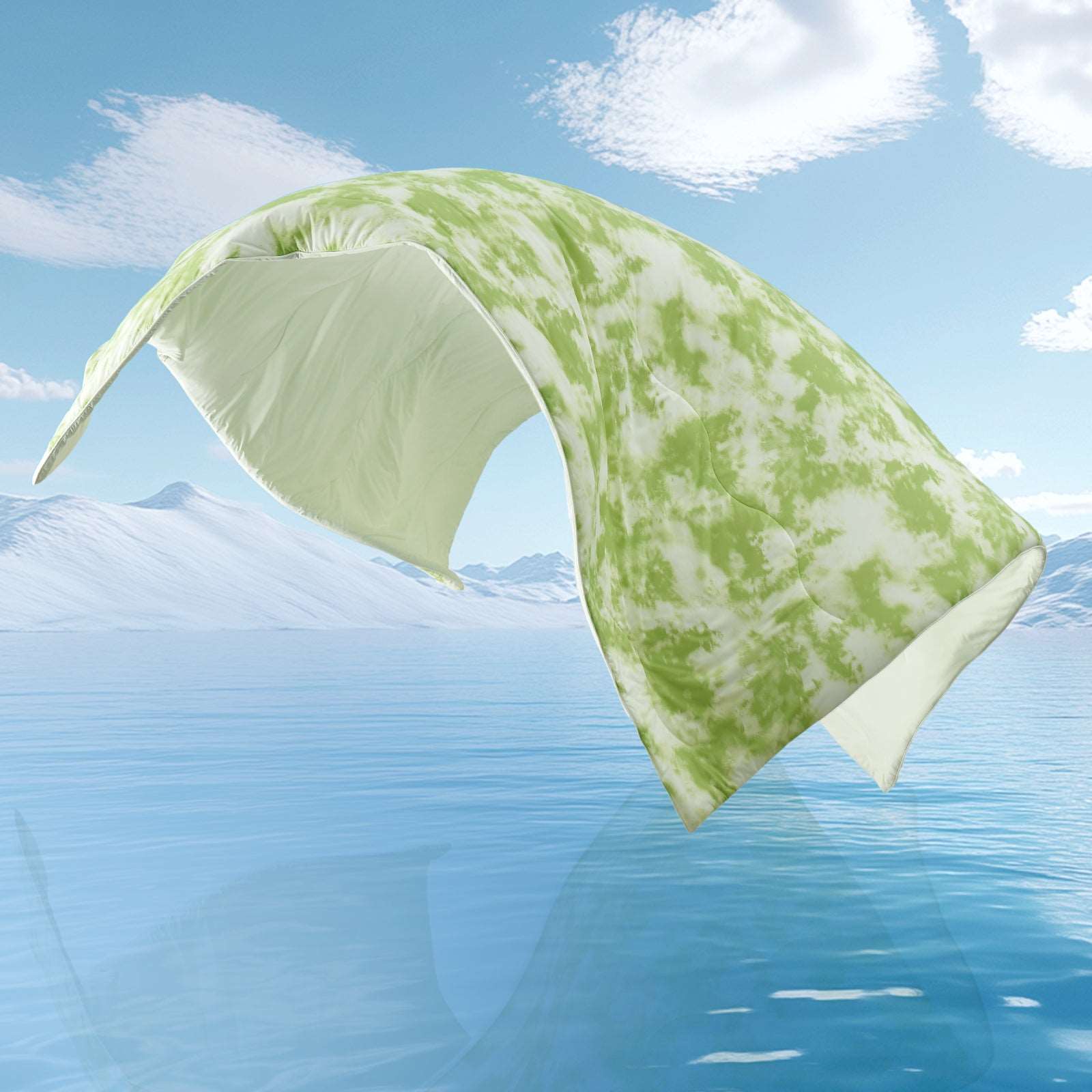 Green Tie-dye cooling comforter, soft, breathable, by Cozy Bliss #color_Tie Dye Green