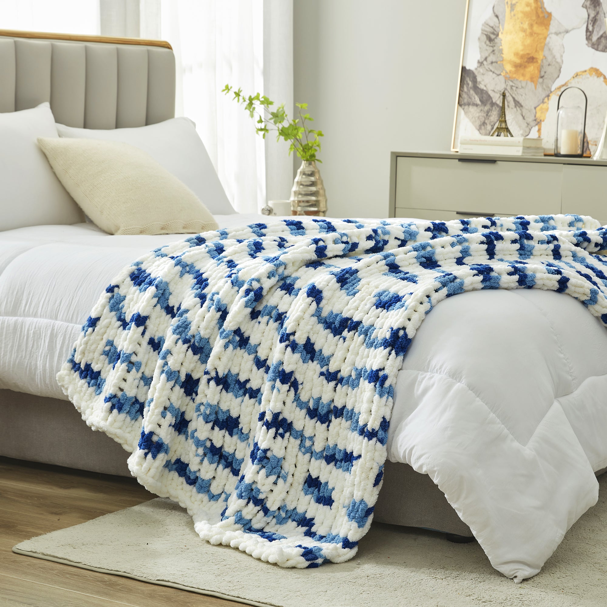 #Color_Blue/White Stripe