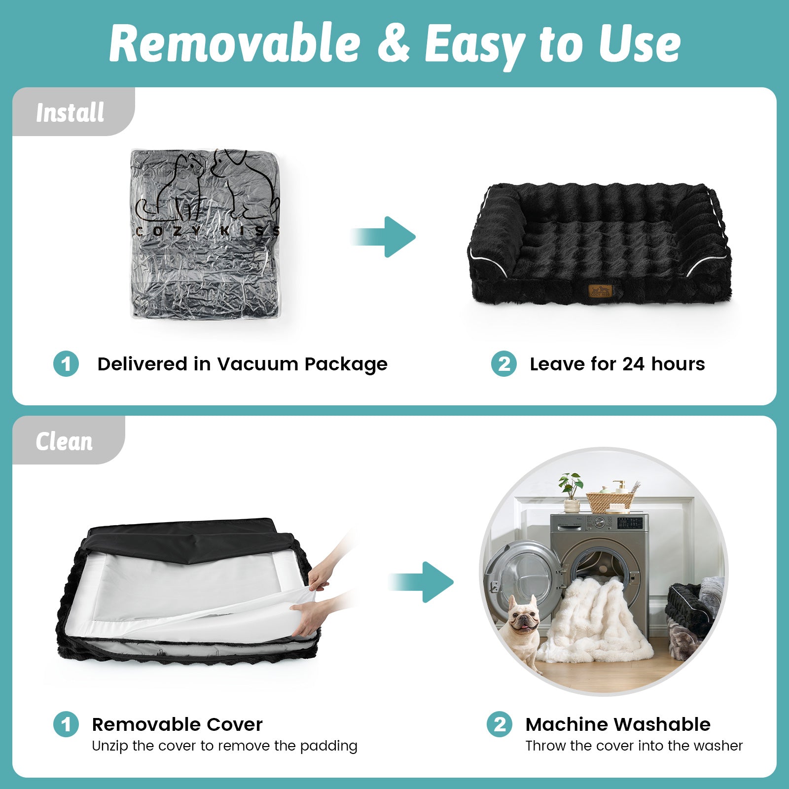 Cozy Bliss X CK U-Shaped Bubble Faux Fur Orthopedic Dog Bed