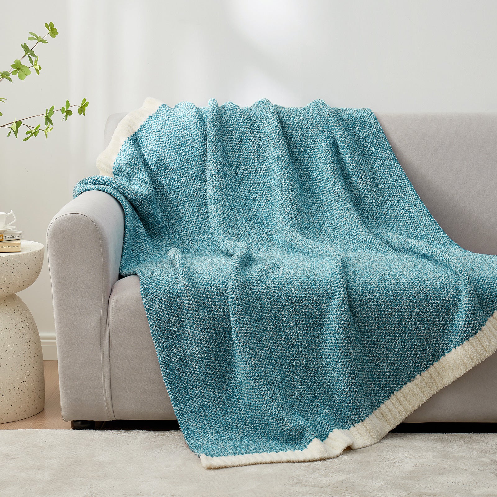 Cozy Bliss x SS Heather Feather Yarn Throw Blanket