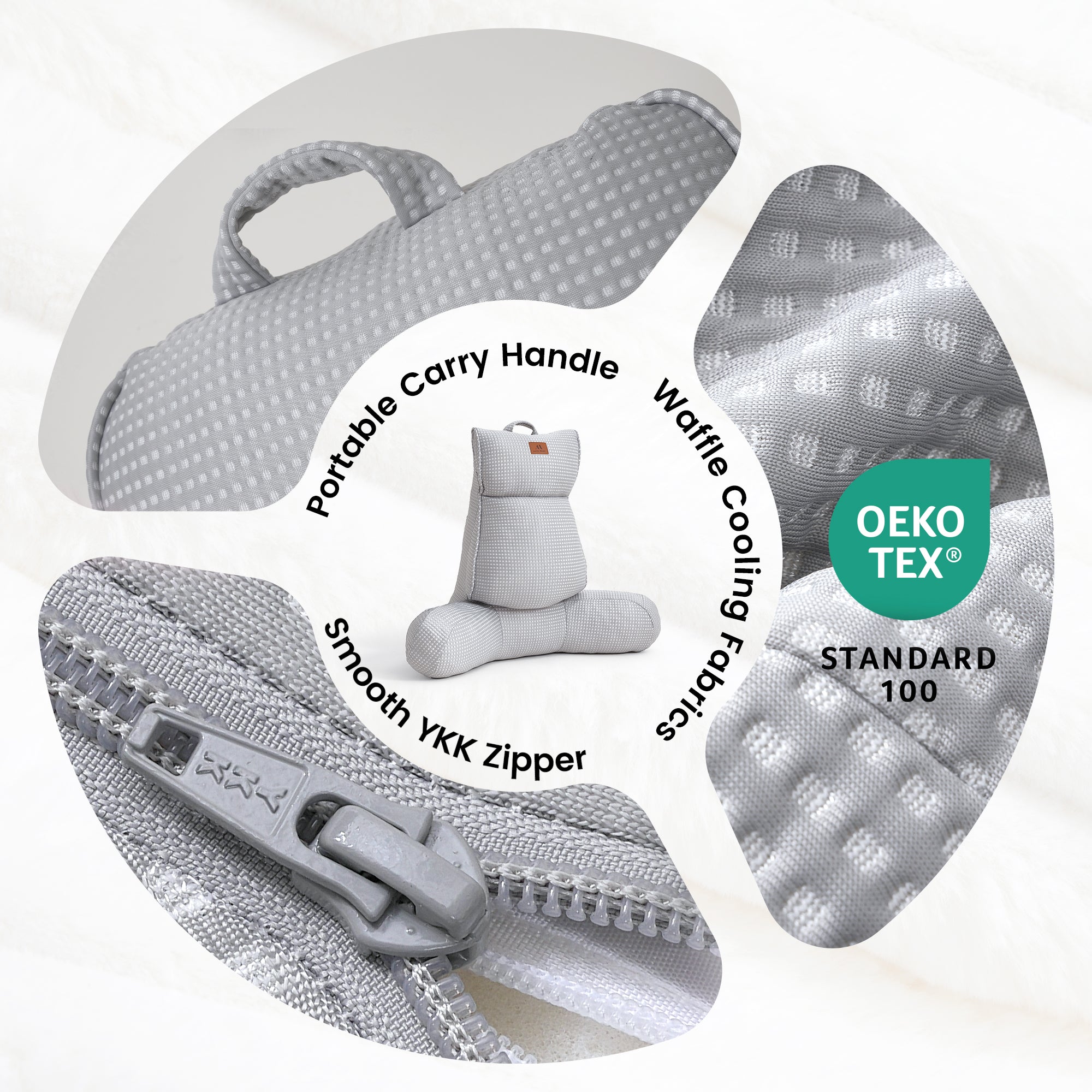 Cooling Waffle Knit Reading Pillow - Grey