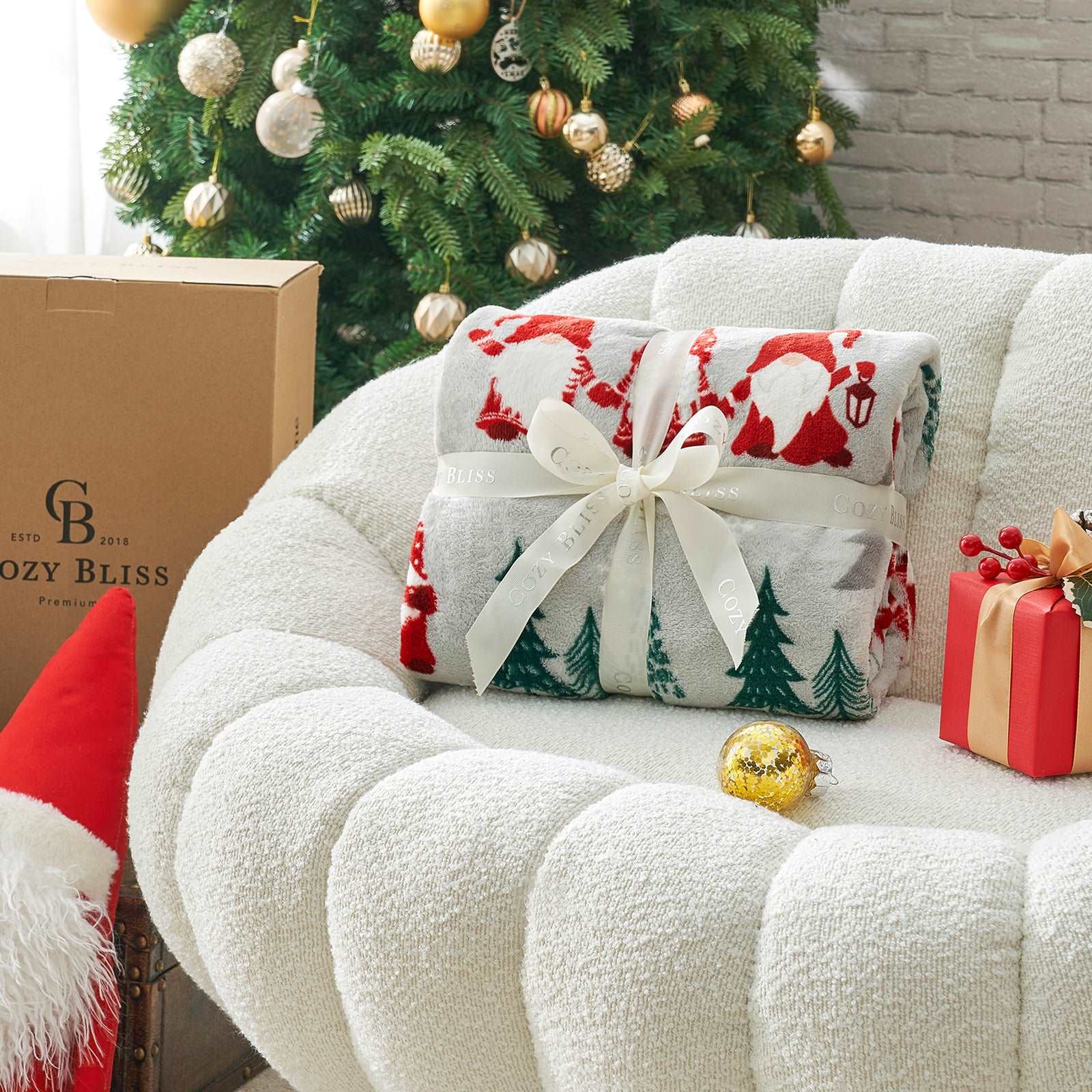 Cozy Bliss Gnomes MilkyPlush throw blanket, soft and cozy for Christmas gifts #color_ Gnome Family