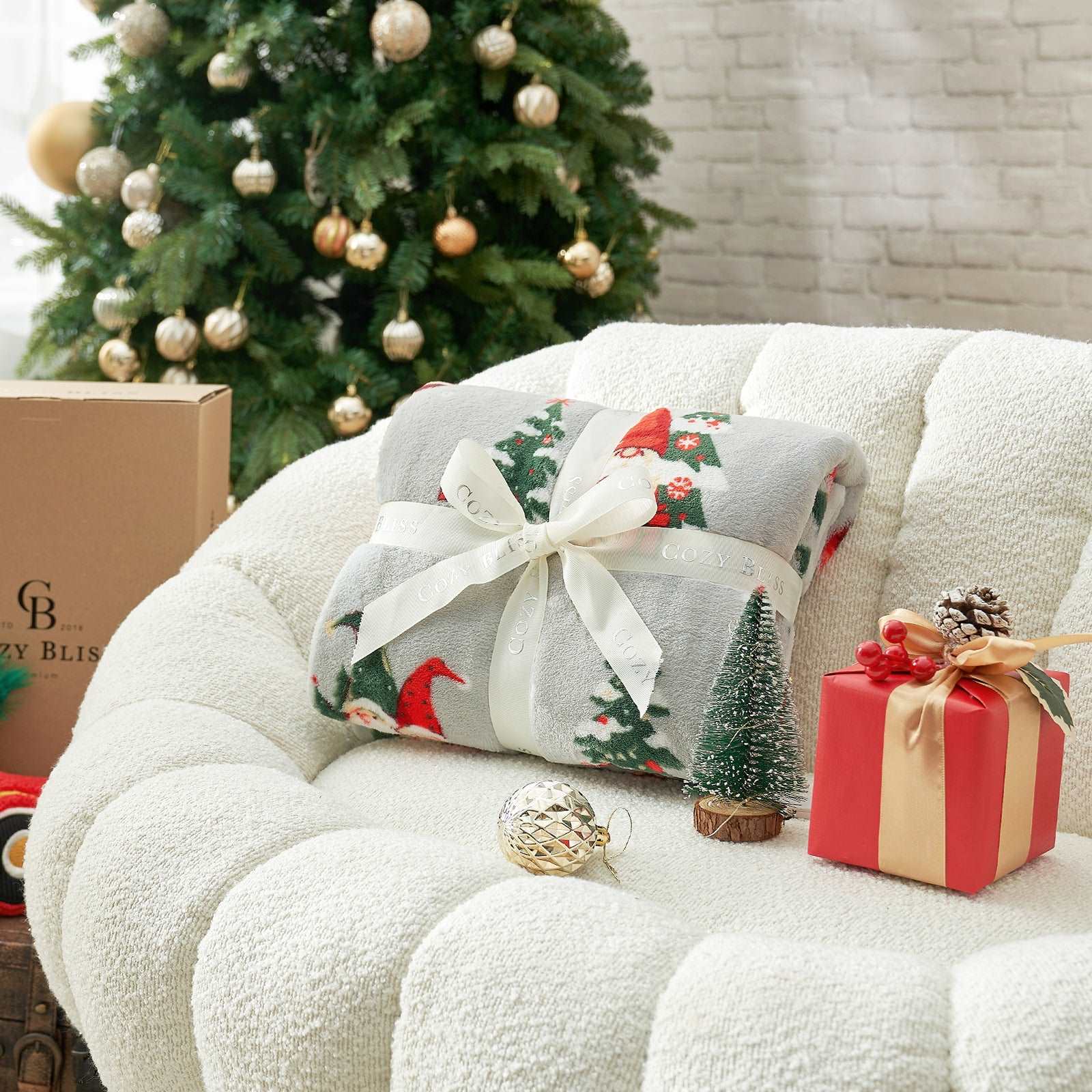 Gnomes MilkyPlush™ Throw Blanket, cozy Christmas gift idea #color_ Gnome in Truck