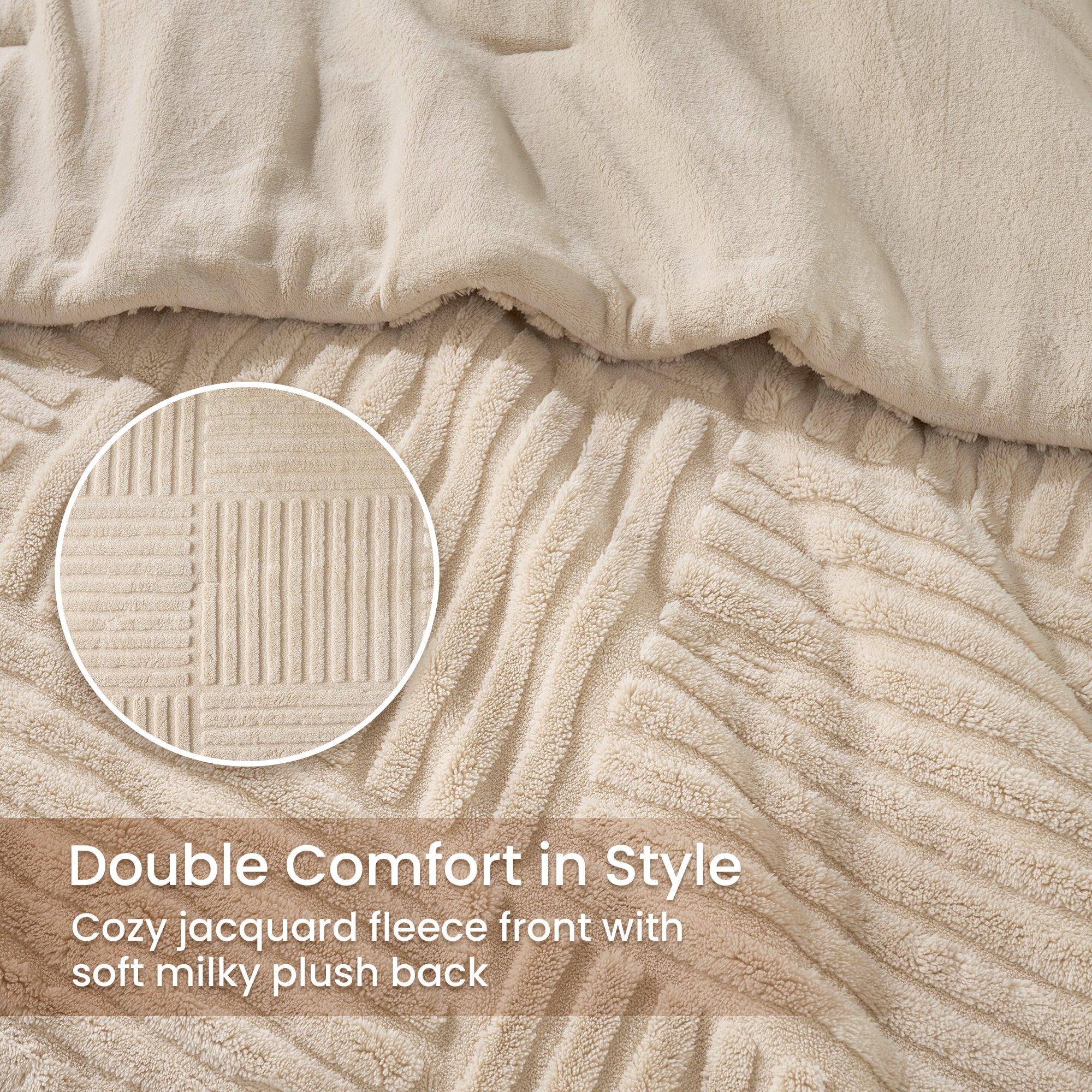 Cozy Bliss X Amélie Home Stripe Jacquard Design Comforter Set