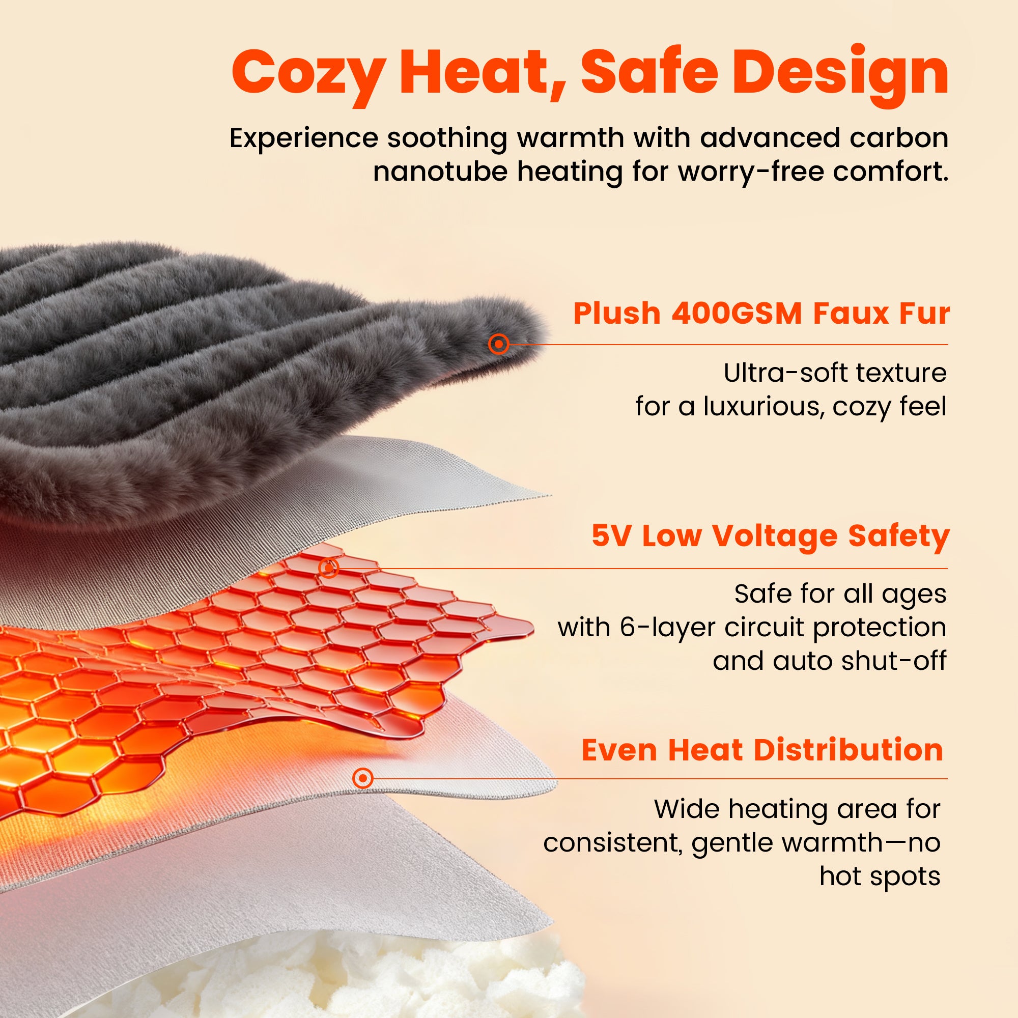 3D structure of electric heated backrest reading pillow. #color_Grey