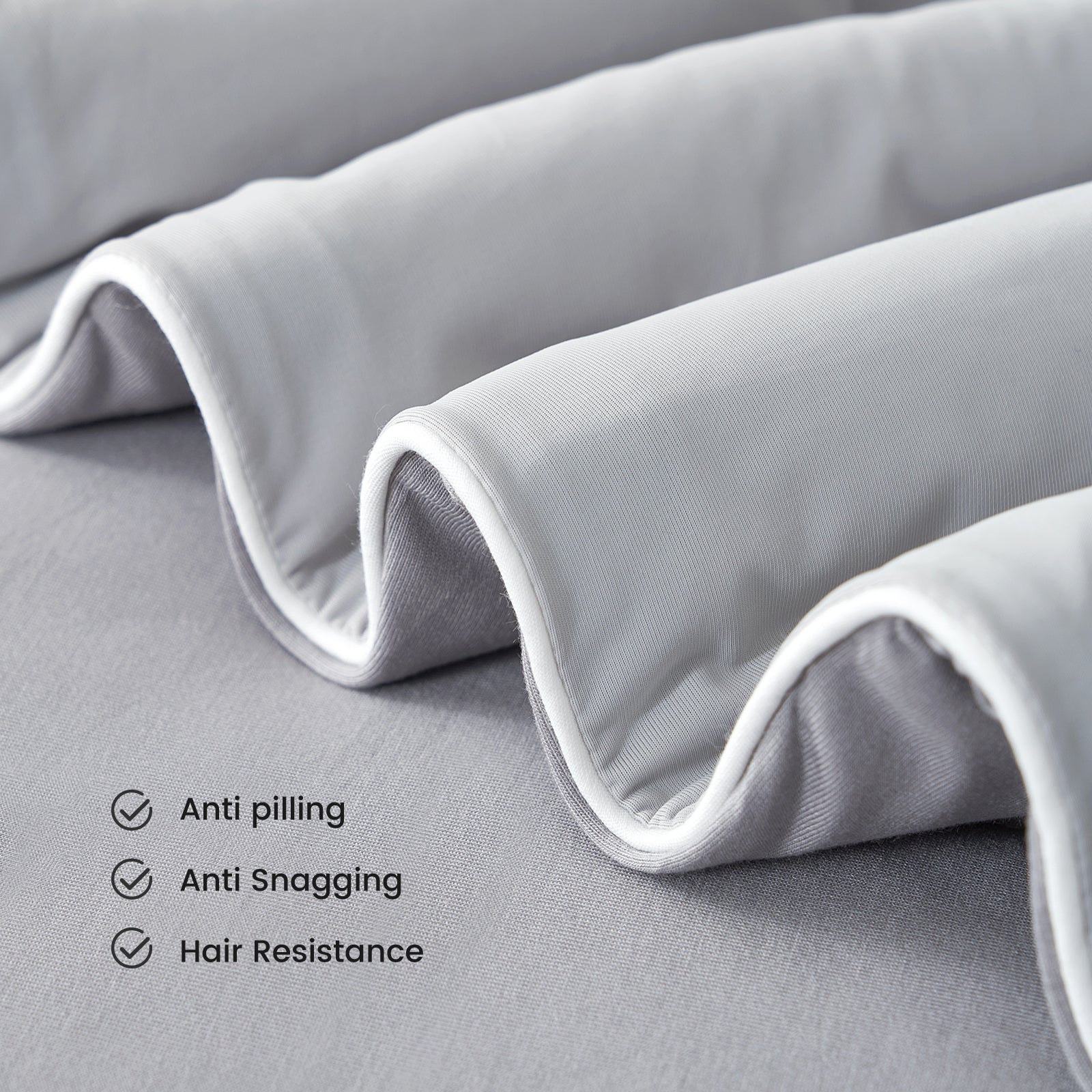 Cozy Bliss cooling comforter, grey, durable, anti-pilling, anti-snagging, breathable bedding #color_Cool Grey