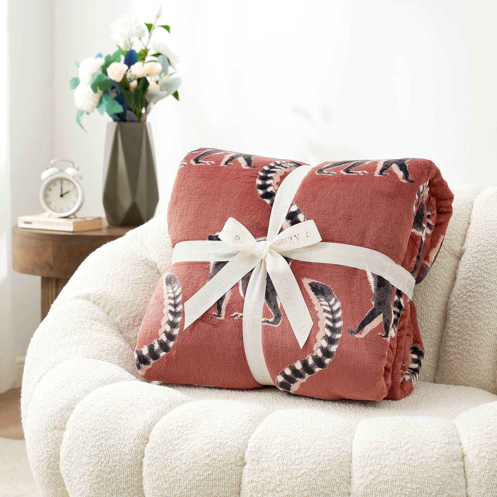 Lemur print blanket, perfect gift from Cozy Bliss #color_Proud Lemur