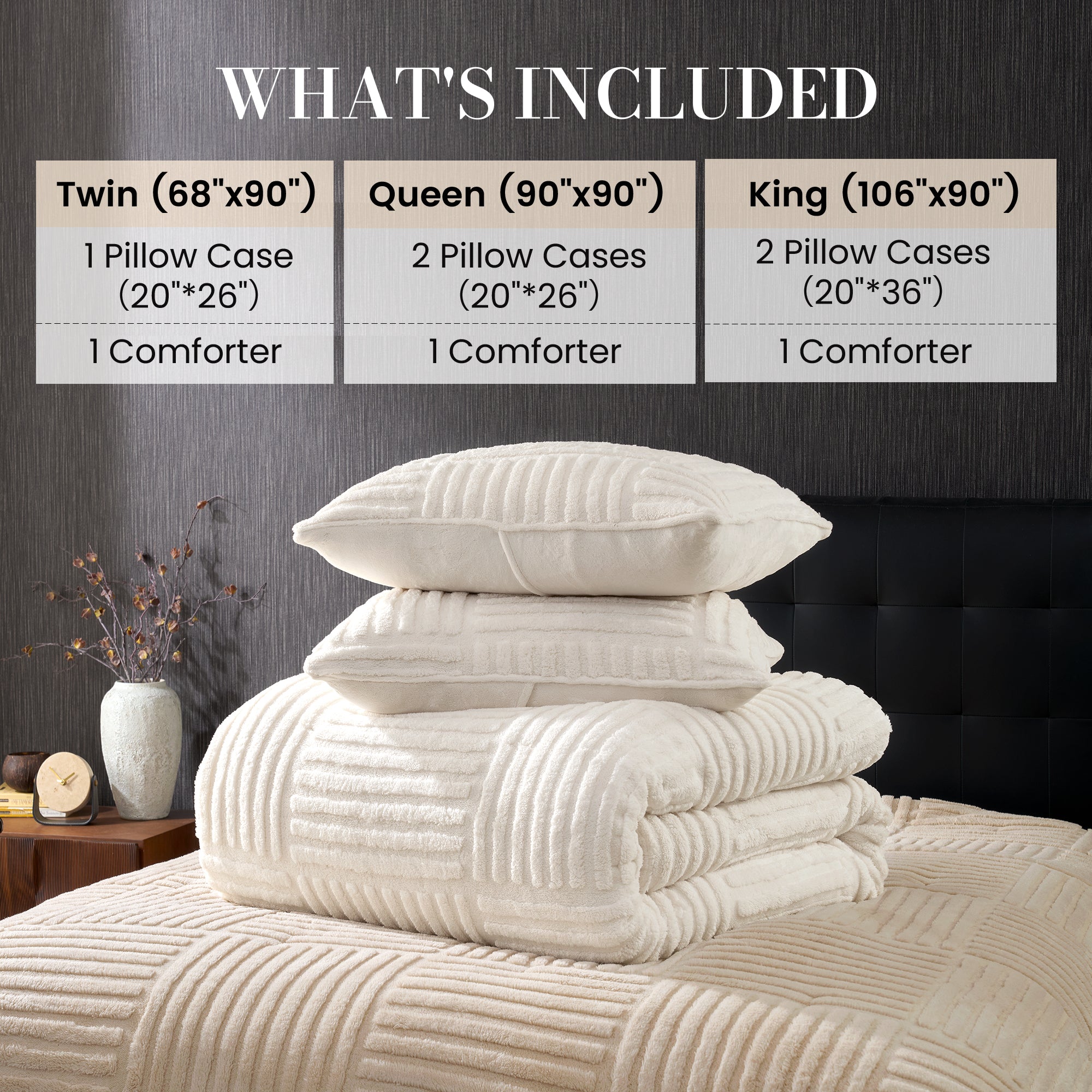 Cozy Bliss X Amélie Home Stripe Jacquard Design Comforter Set