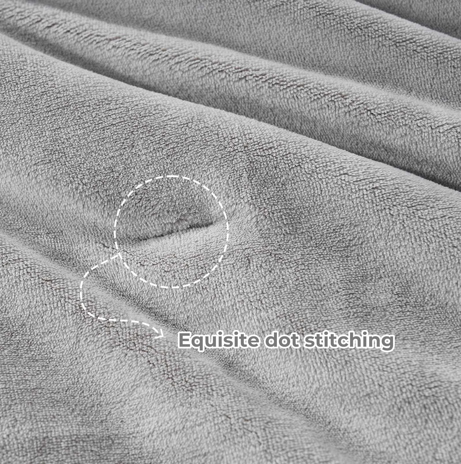 Gray sherpa comforter detail with exquisite dot stitching, soft and cozy bedding #color_Light Grey