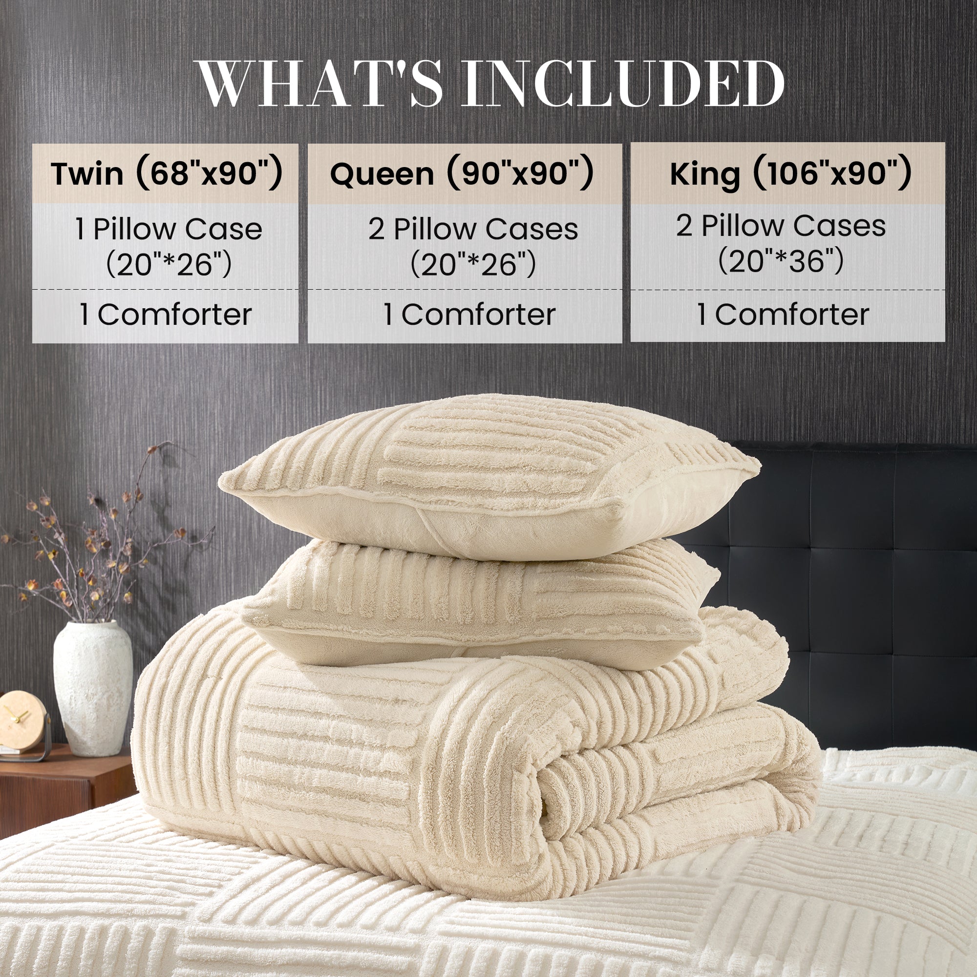 Cozy Bliss X Amélie Home Stripe Jacquard Design Comforter Set